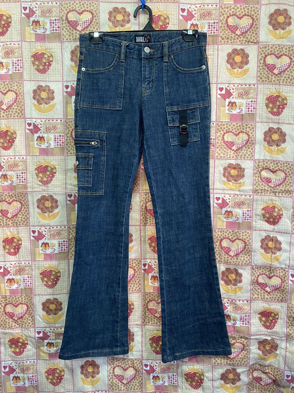 Japanese Brand × Vintage Flare Jeans Japan Side Cargo Utility Denim Size 28" / US 6 / IT 42 - 1 Thumbnail