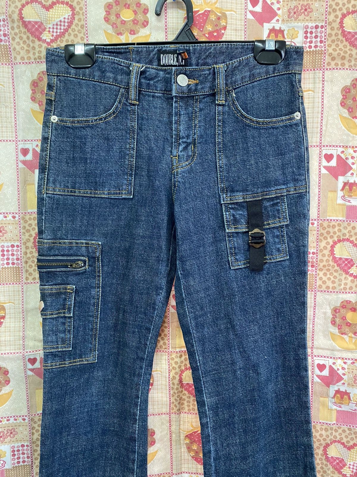Japanese Brand × Vintage Flare Jeans Japan Side Cargo Utility Denim Size 28" / US 6 / IT 42 - 2 Thumbnail
