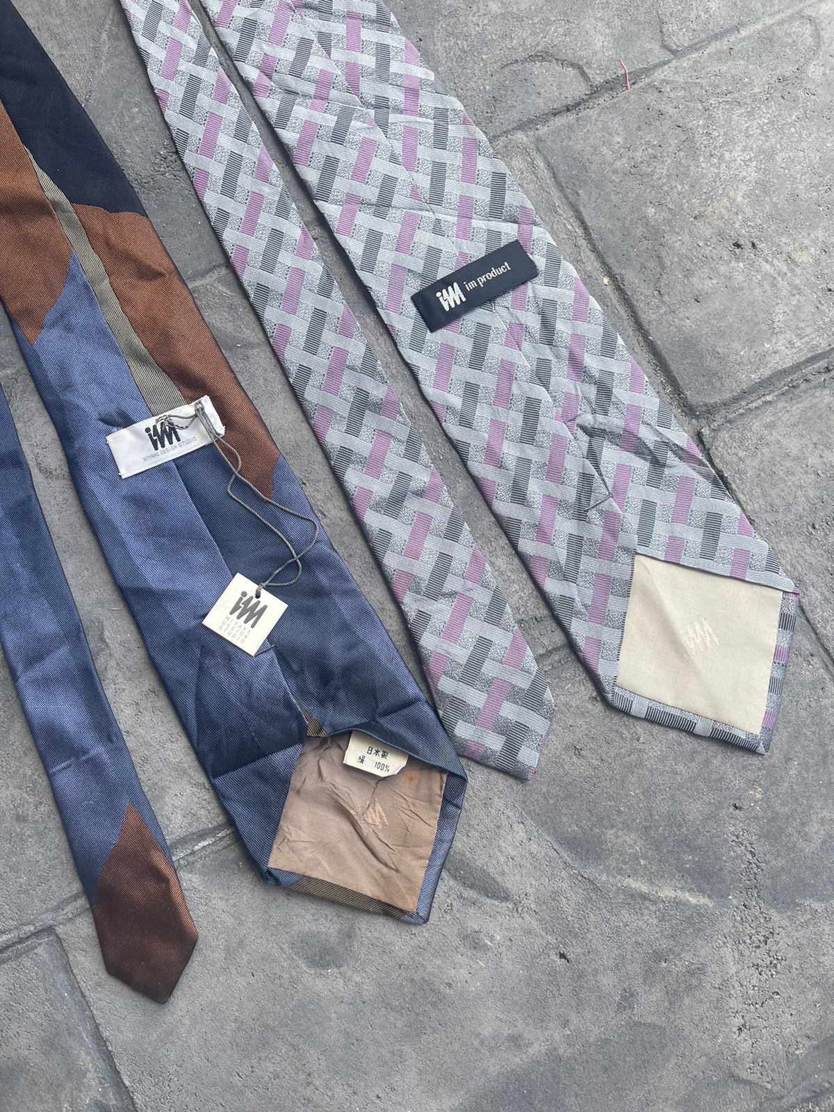 Issey Miyake JAPAN MADE Issey Miyake Lot of 2 Neckties 100% Silk Size ONE SIZE - 2 Thumbnail