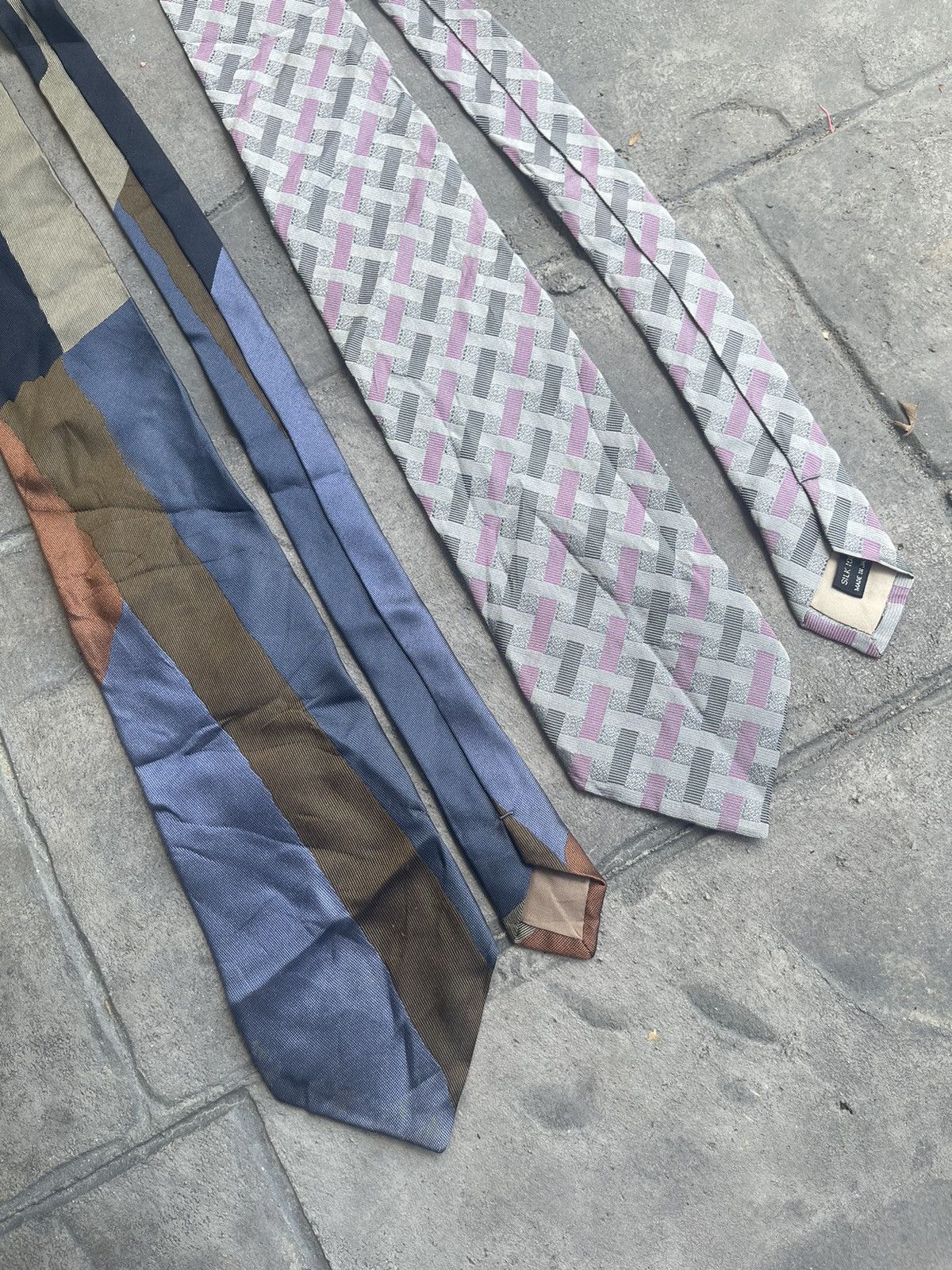 Issey Miyake JAPAN MADE Issey Miyake Lot of 2 Neckties 100% Silk Size ONE SIZE - 4 Thumbnail