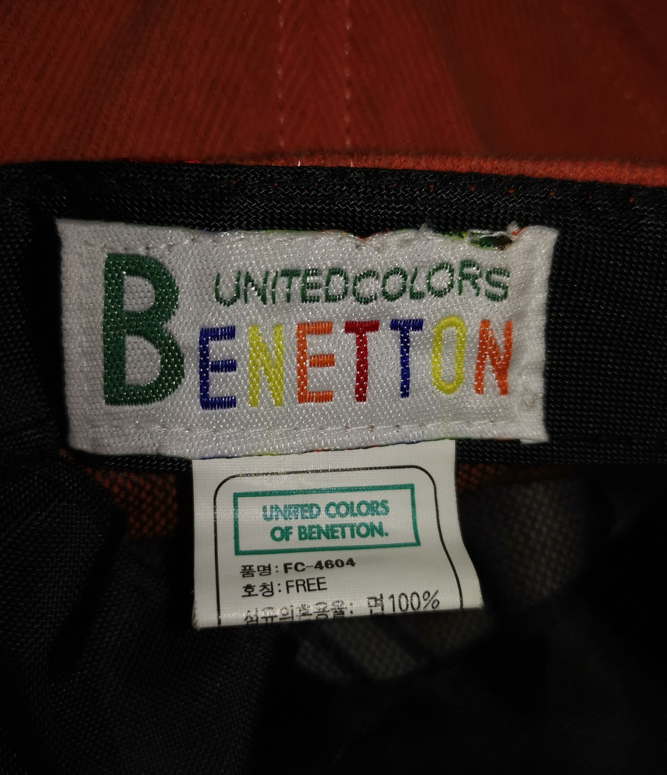 🔥Vintage🔥United Colors Of Benetton Embroidery Hat