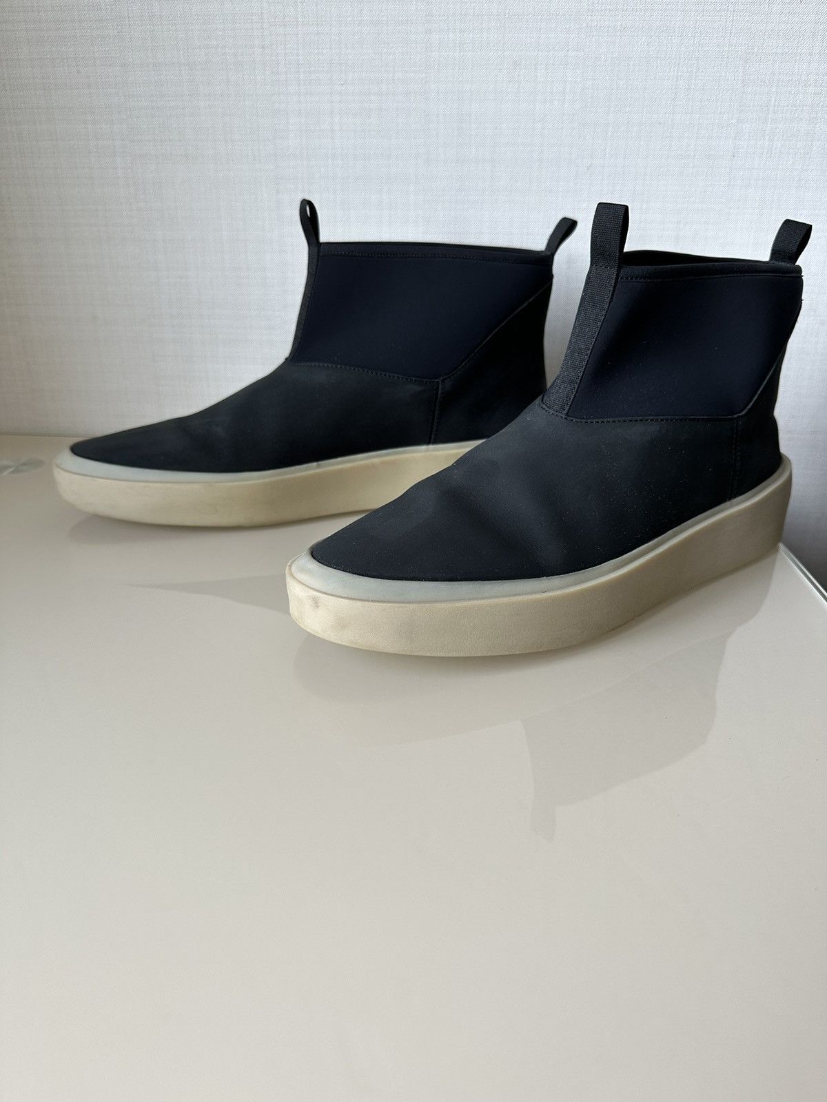 Fear Of God nubuck polar wolf boots high neoprene