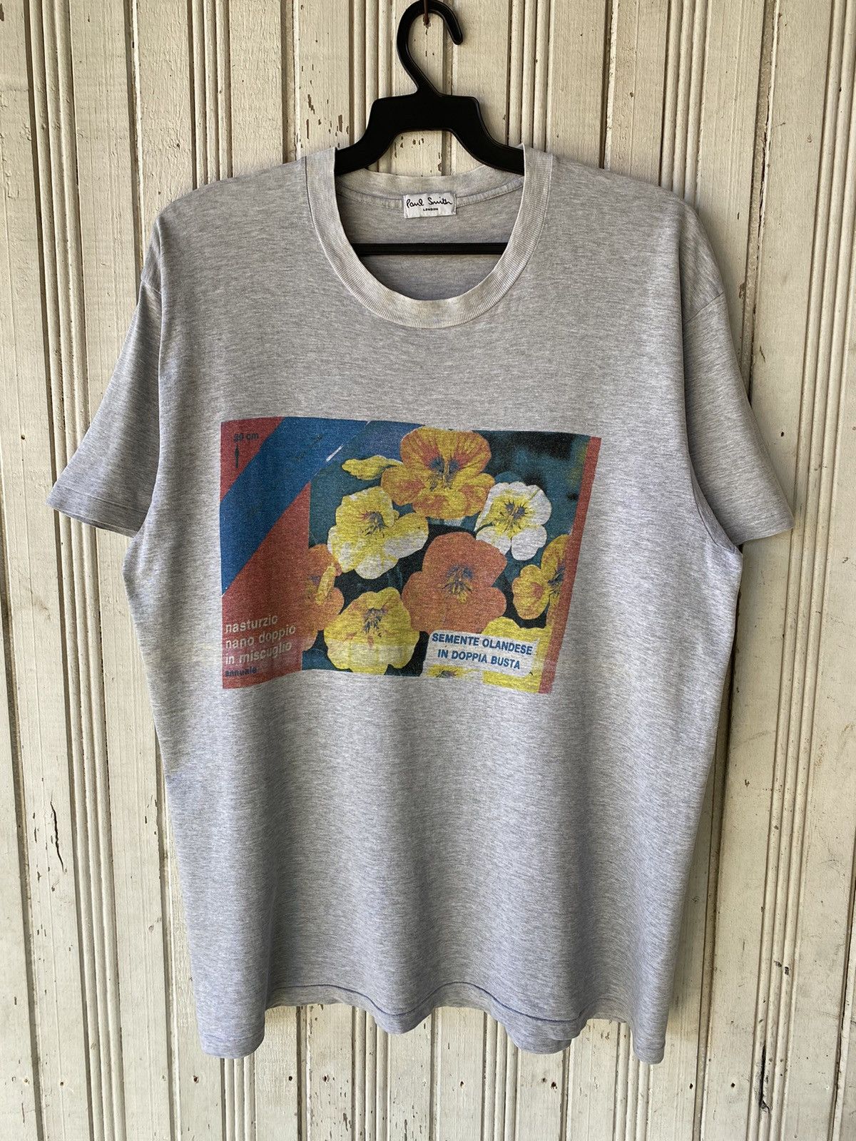 Paul Smith Vintage Flower Poul Smith London Distressed Tees Size US L / EU 52-54 / 3 - 1 Thumbnail