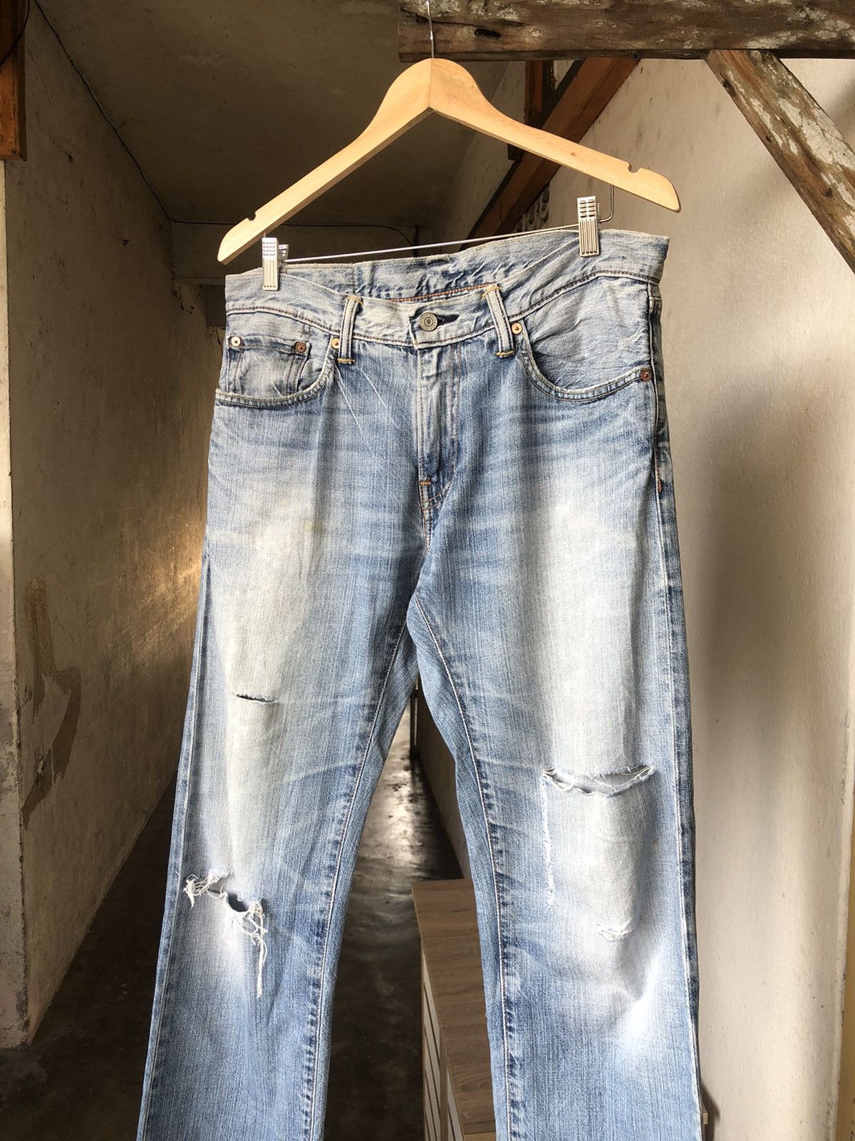 Levi's Vintage Levis 502 Distressed Denim Jeans Size US 33 - 3 Thumbnail