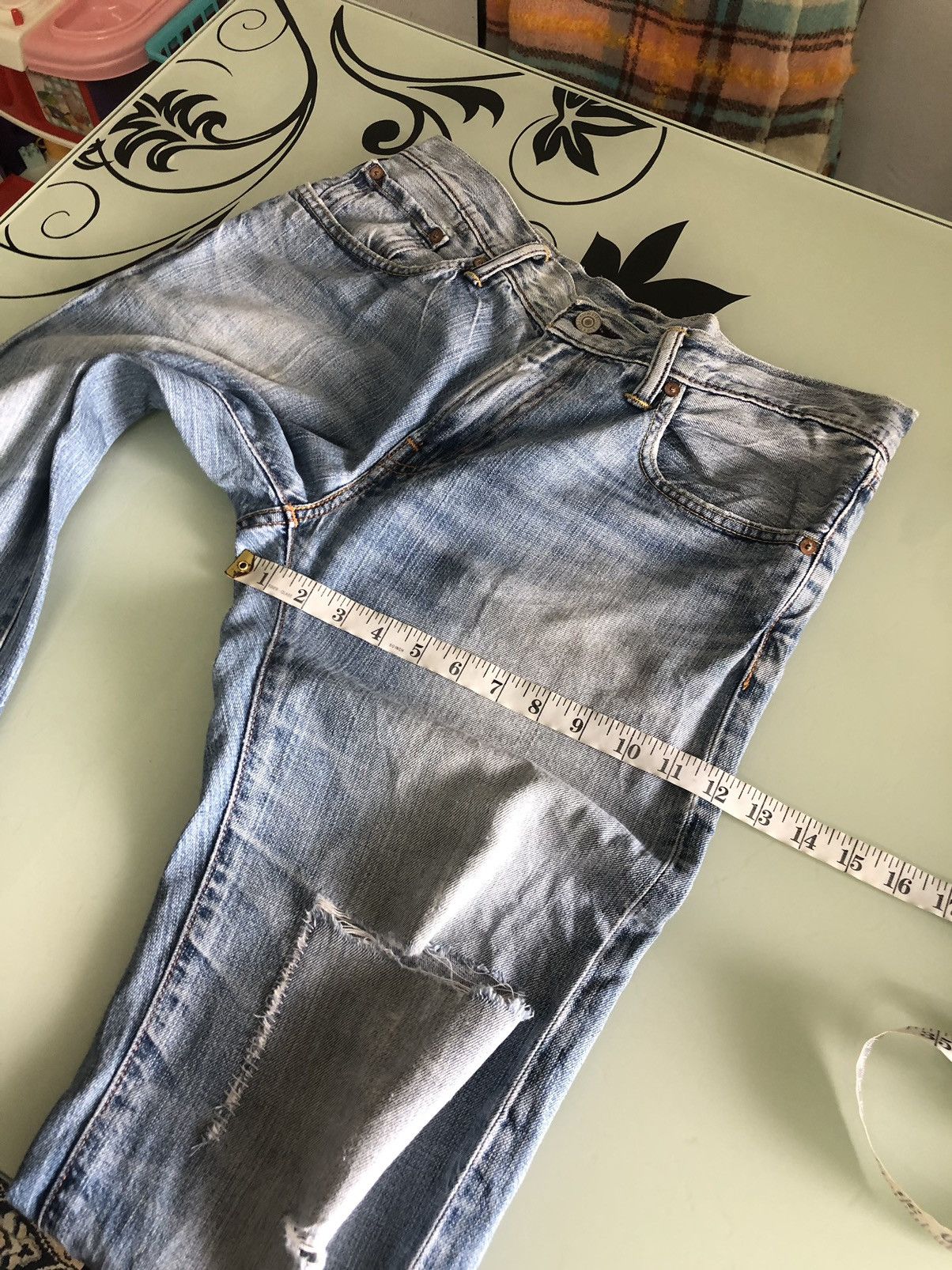 Levi's Vintage Levis 502 Distressed Denim Jeans Size US 33 - 24 Thumbnail