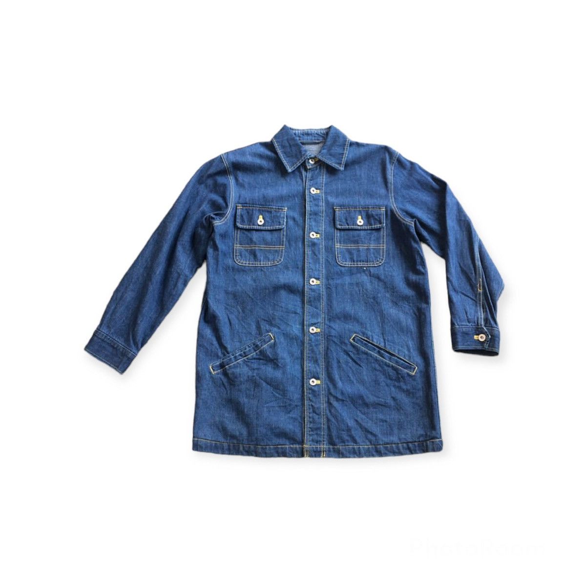image of Vintage Teijin Work Wear Denim Chore Jacket in Blue, Men's (Size Large)