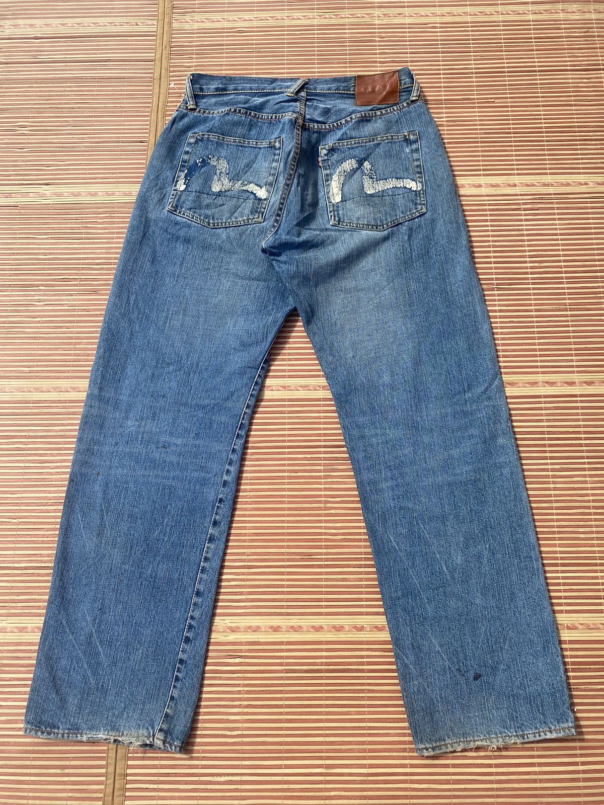 image of Archival Clothing x Evisu Vintage Distressed Evisu Daicock Pant in Blue, Men's (Size 30)