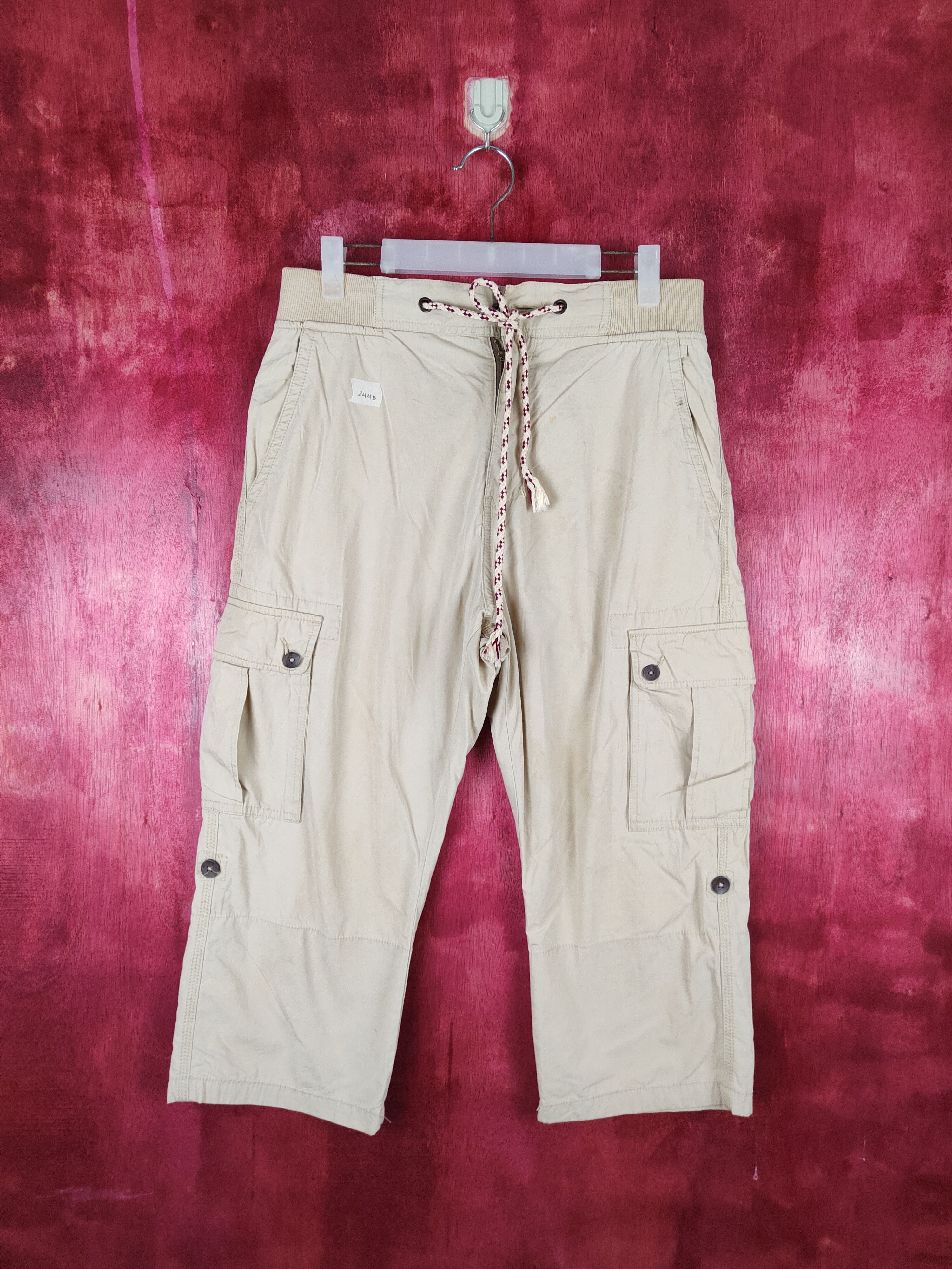 Japanese Brand Back Numbers-Plant Paradise Brown Cropped Pants #244B Size US 30 / EU 46 - 1 Thumbnail