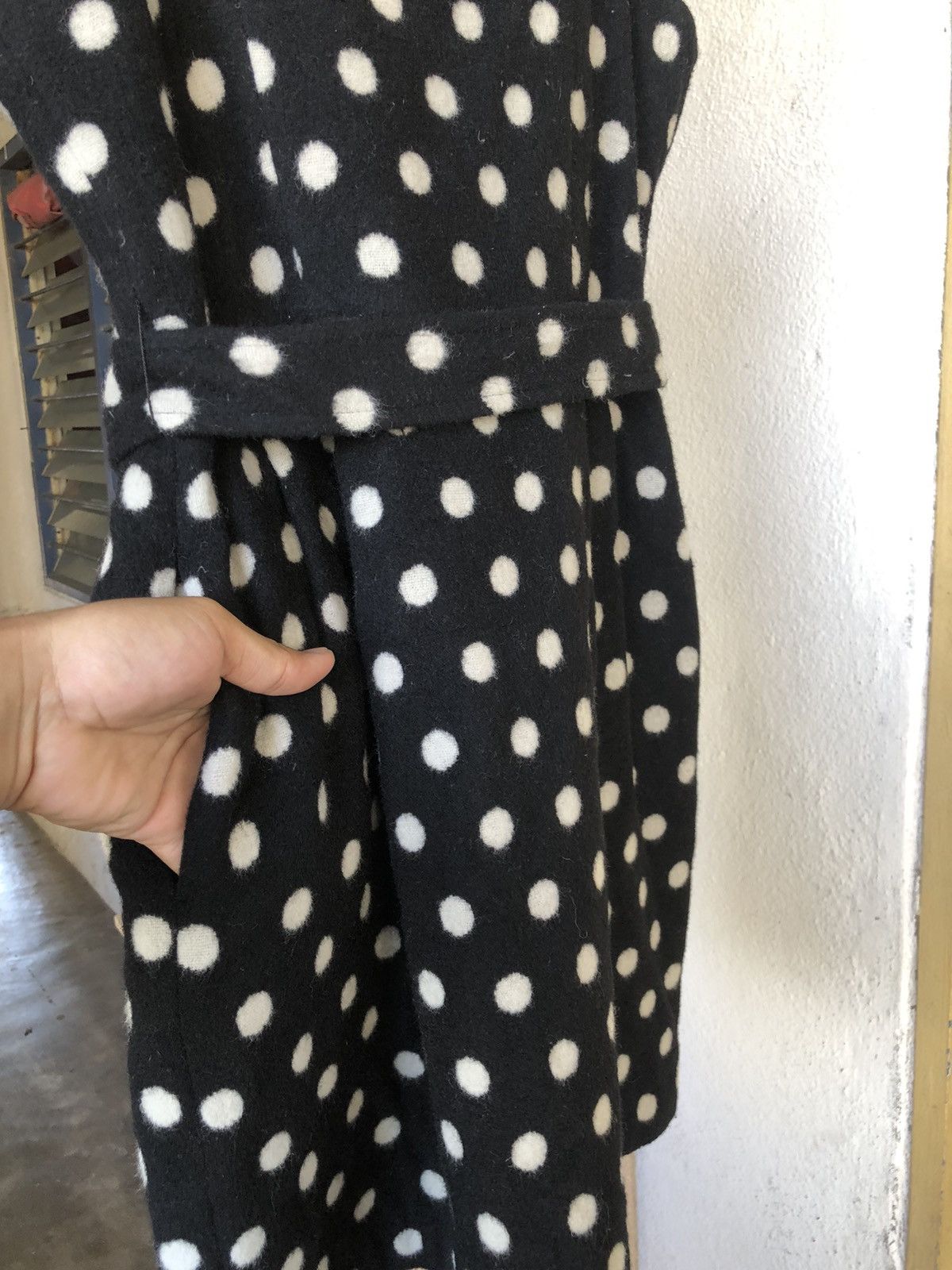 agnes b. Nice❗️Agnes B. Wool Polka Dot Black Dress Belted Size XS / US 0-2 / IT 36-38 - 10 Thumbnail