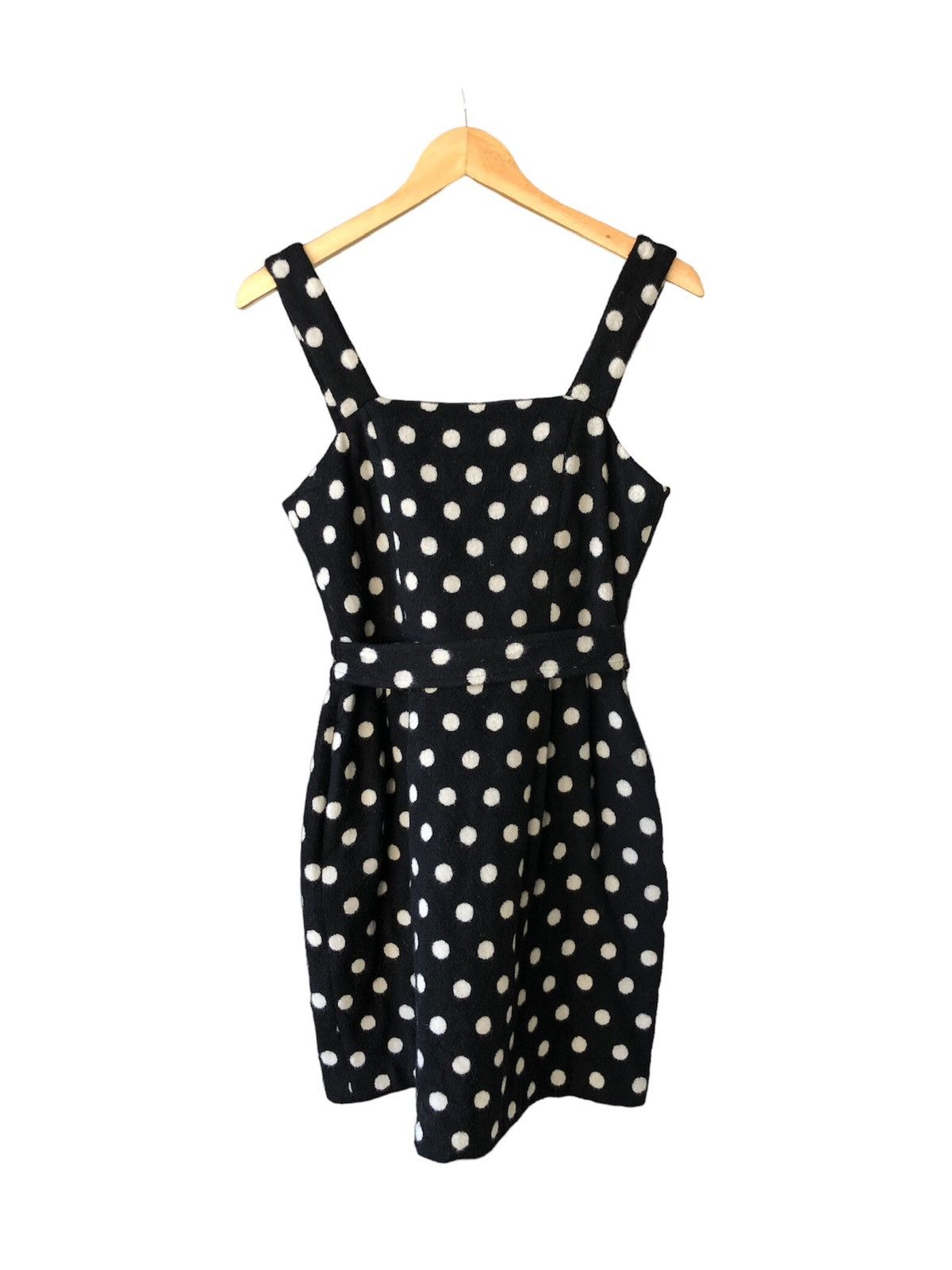 agnes b. Nice❗️Agnes B. Wool Polka Dot Black Dress Belted Size XS / US 0-2 / IT 36-38 - 1 Thumbnail