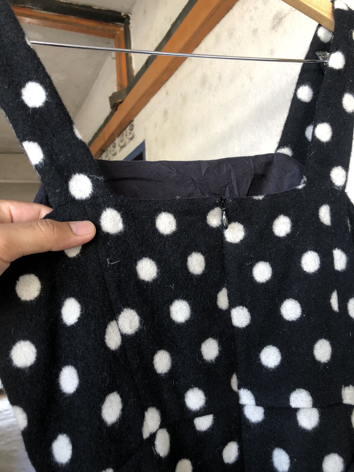 NiceAgnes B. Wool Polka Dot Black Dress Belted