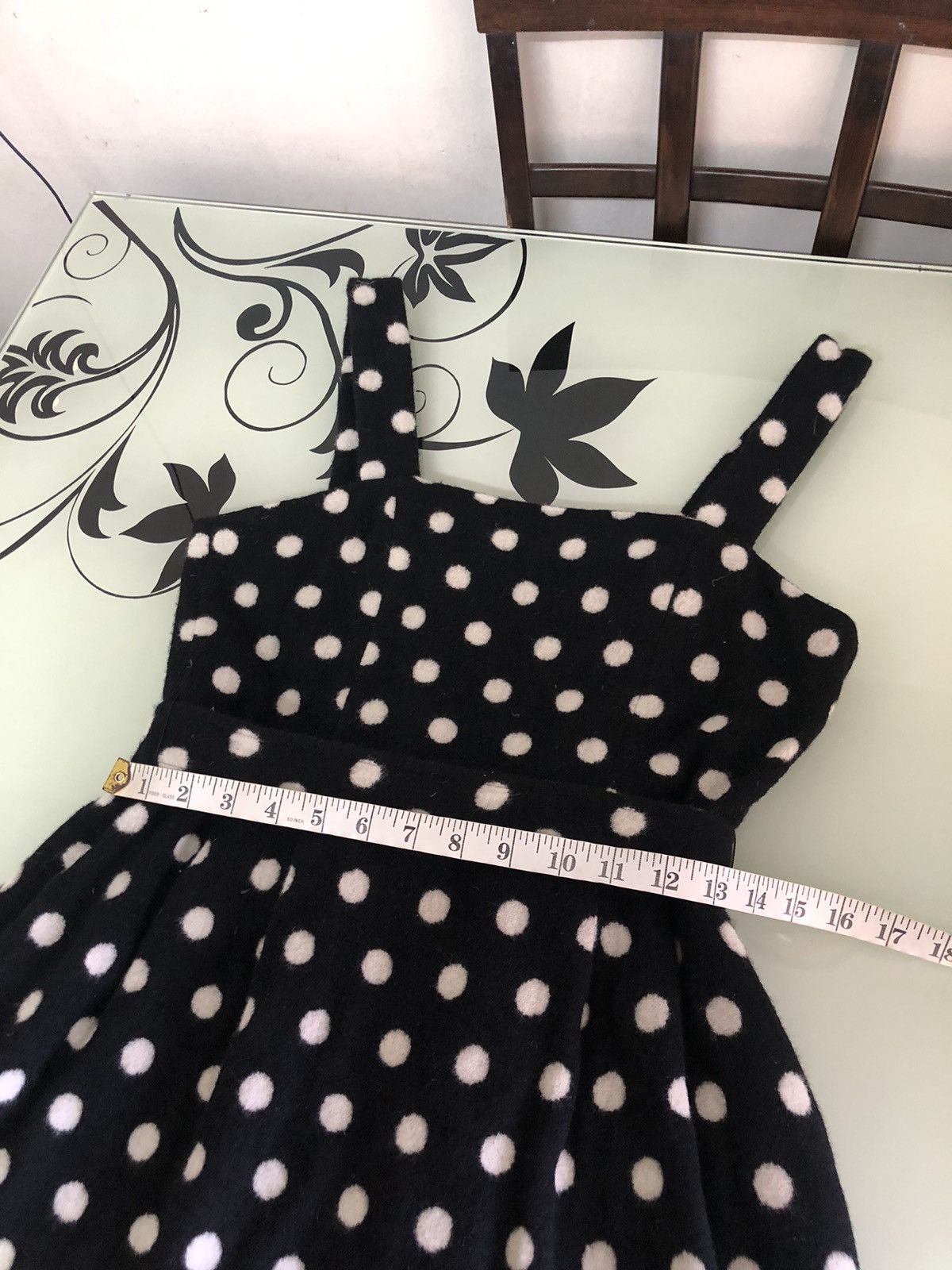 agnes b. Nice❗️Agnes B. Wool Polka Dot Black Dress Belted Size XS / US 0-2 / IT 36-38 - 23 Thumbnail