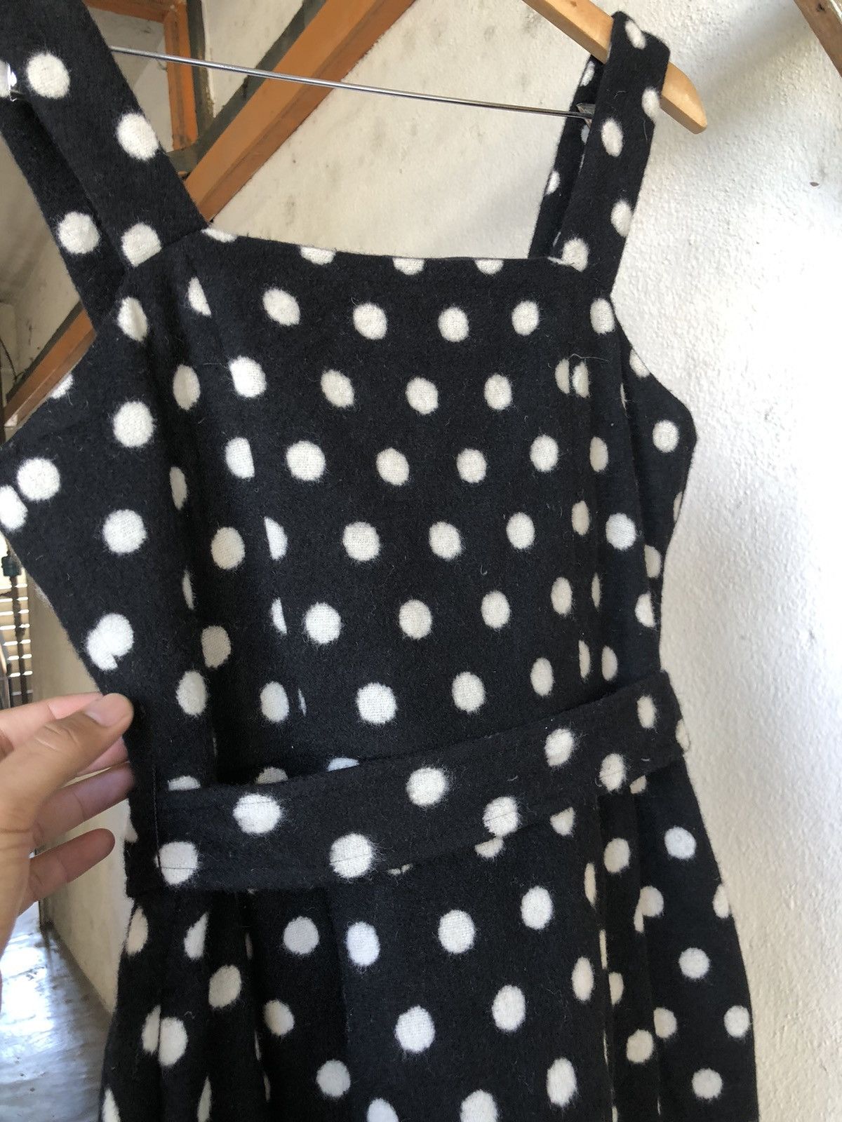 agnes b. Nice❗️Agnes B. Wool Polka Dot Black Dress Belted Size XS / US 0-2 / IT 36-38 - 8 Thumbnail