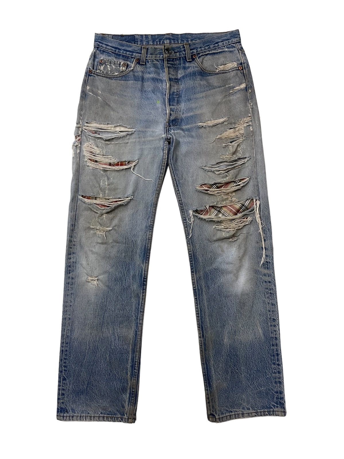 Levi's Vintage Clothing Vintage Levis Ripped Distressed Denim Size US 33 - 1 Thumbnail