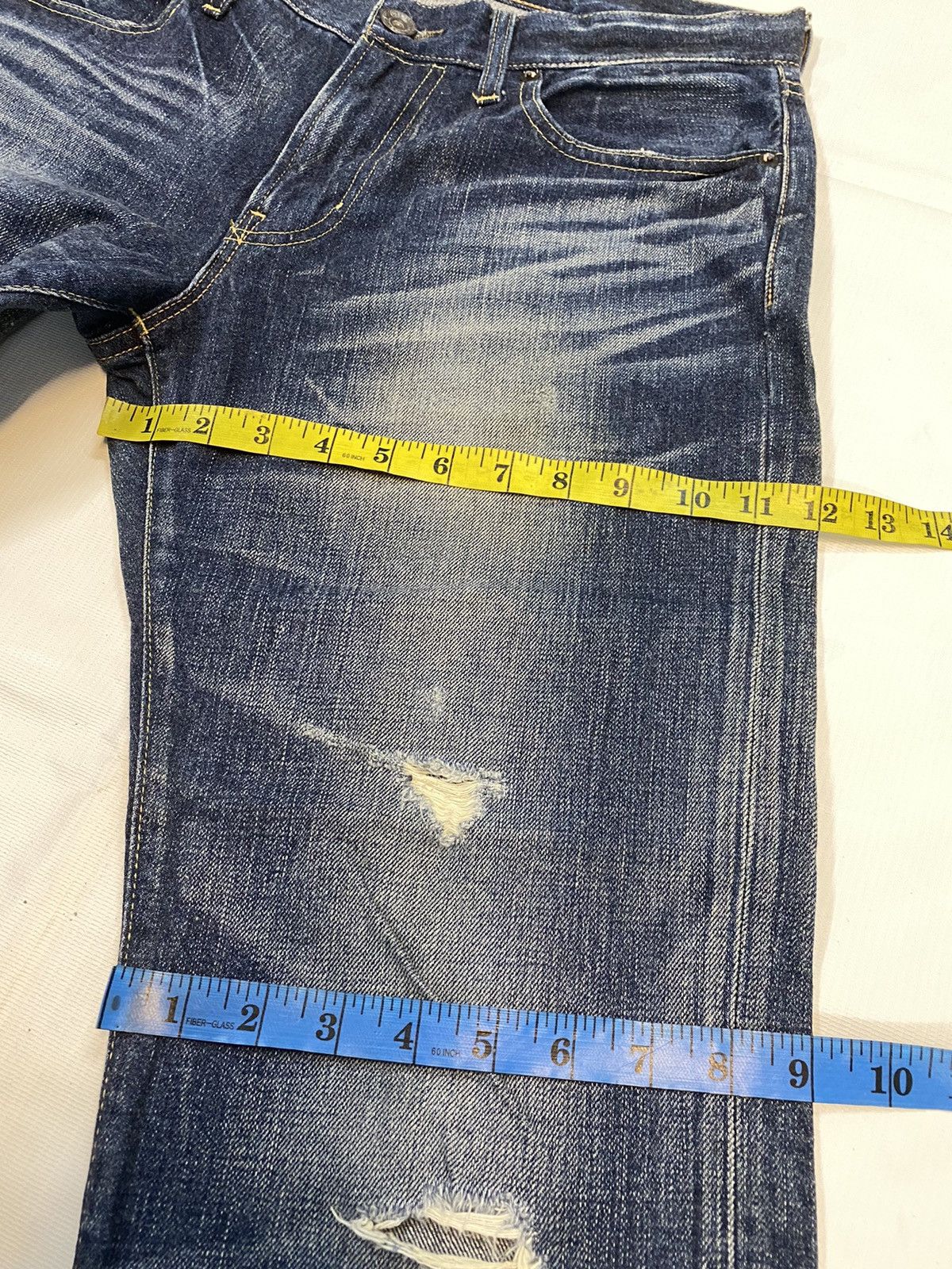 Japanese Brand Back Number Distressed Denim Nice Design Jean Size US 33 - 16 Thumbnail