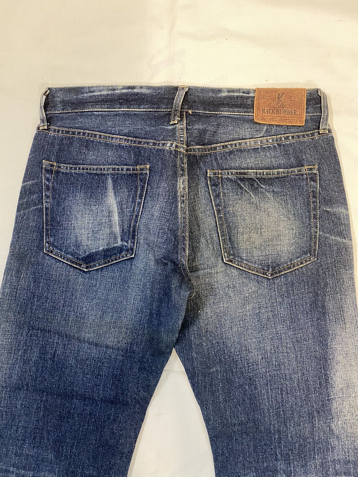 Japanese Brand Back Number Distressed Denim Nice Design Jean Size US 33 - 13 Thumbnail