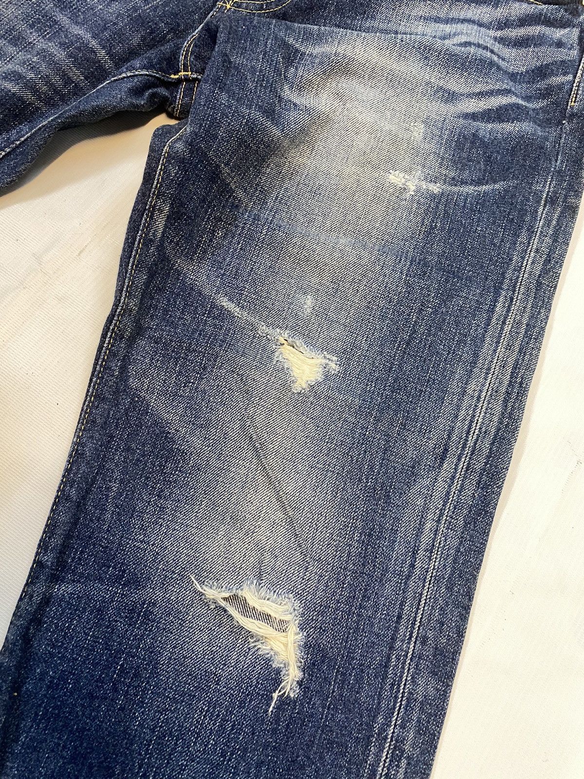 Japanese Brand Back Number Distressed Denim Nice Design Jean Size US 33 - 5 Thumbnail