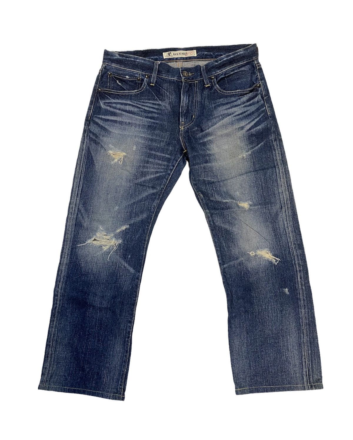 Back Number Distressed Denim Nice Design Jean