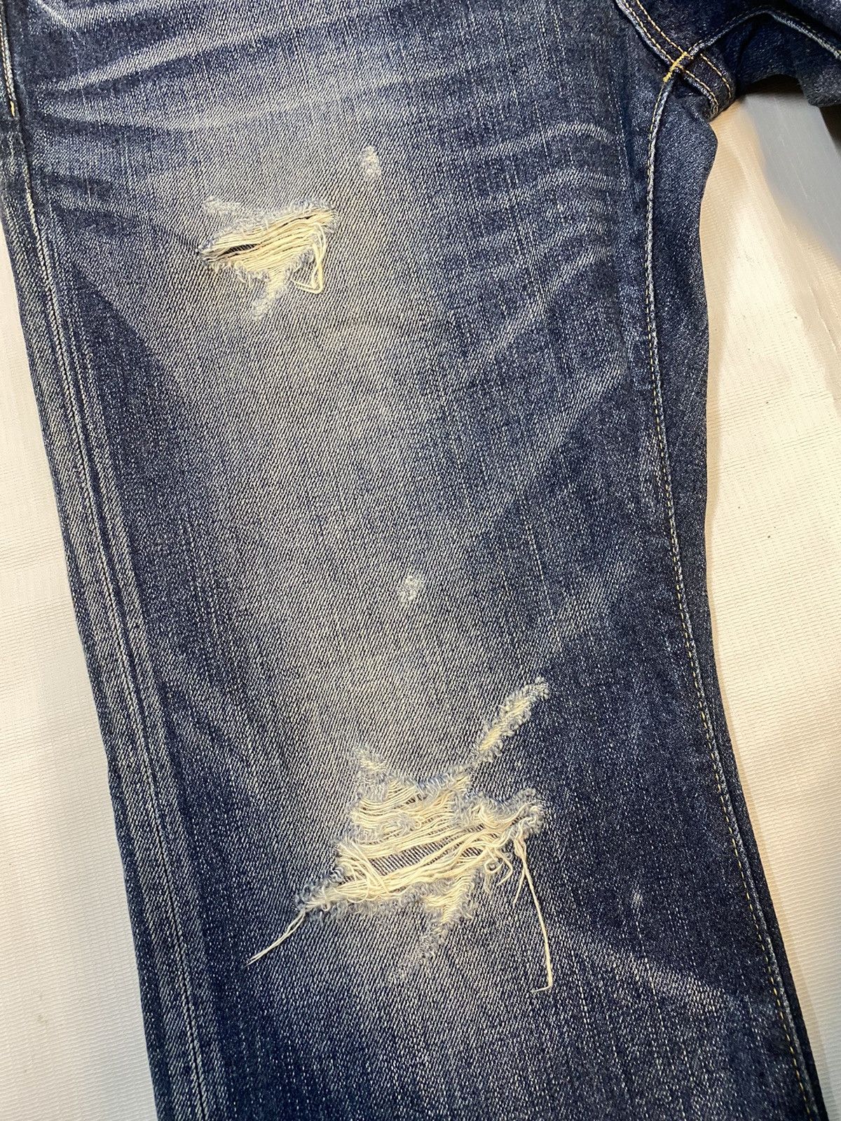 Japanese Brand Back Number Distressed Denim Nice Design Jean Size US 33 - 4 Thumbnail