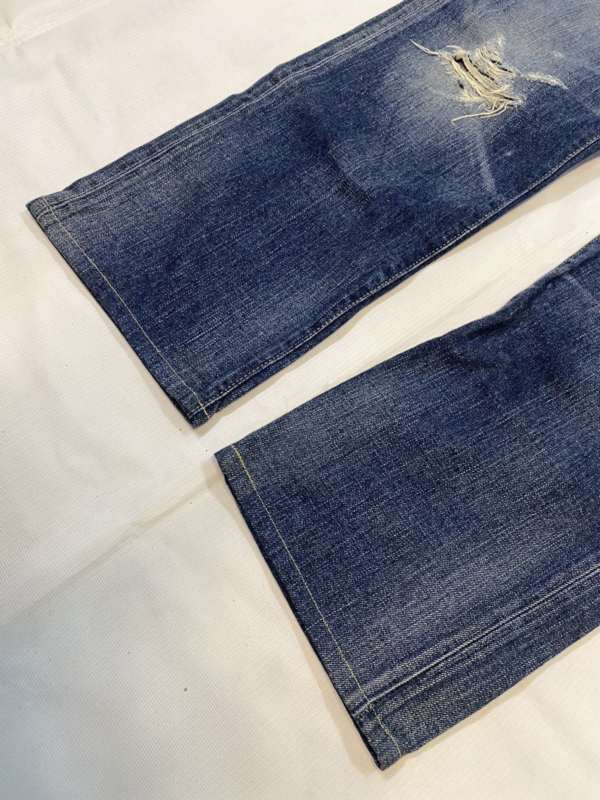 Japanese Brand Back Number Distressed Denim Nice Design Jean Size US 33 - 6 Thumbnail