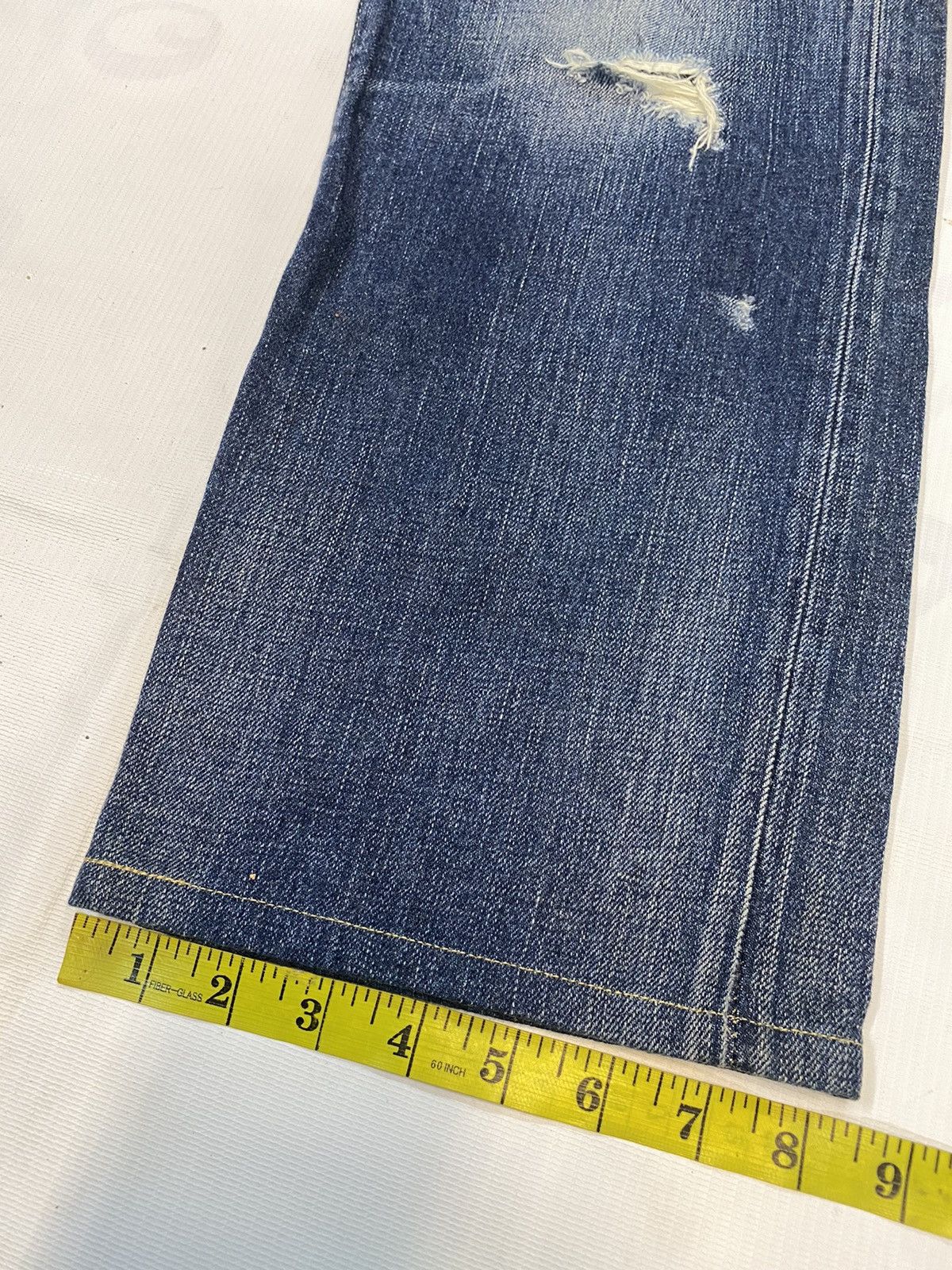 Japanese Brand Back Number Distressed Denim Nice Design Jean Size US 33 - 17 Thumbnail