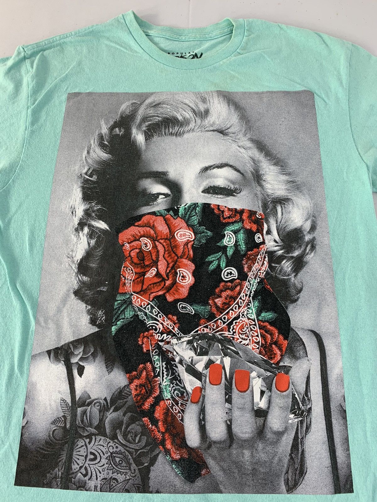 Band Tees Poison Popular Marilyn Monroe Bandana Box Graphic Screen Tee Size US M / EU 48-50 / 2 - 2 Thumbnail