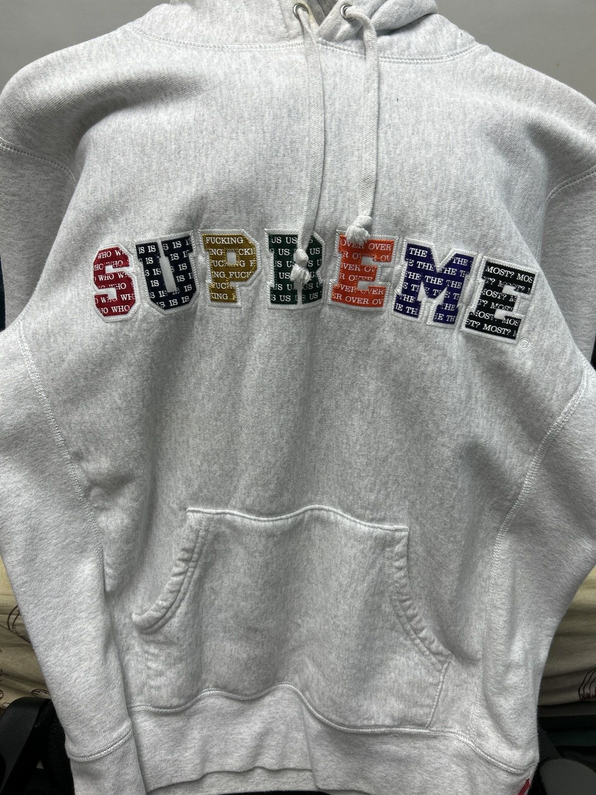 Supreme the most hooded sweatshirt hot sale ash grey