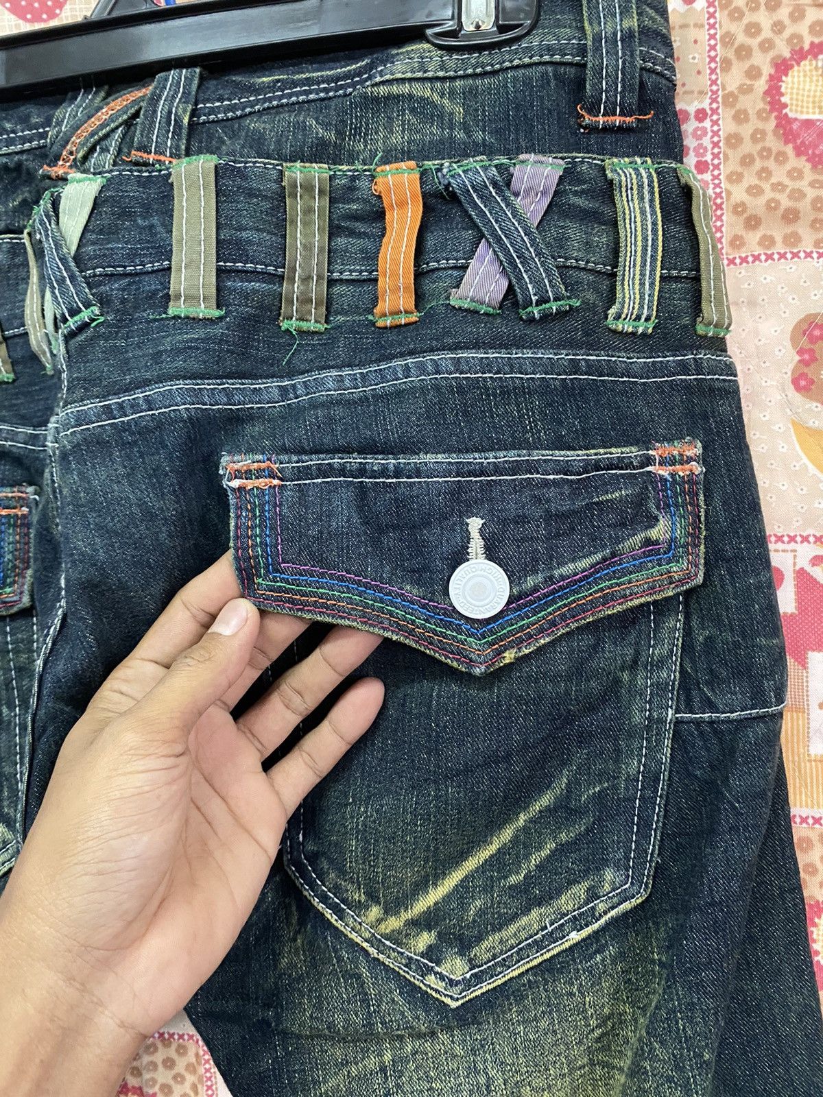 Hysteric Glamour × Japanese Brand Japanese Dominate Double Waist Distressed Rust Denim Size US 33 - 7 Thumbnail
