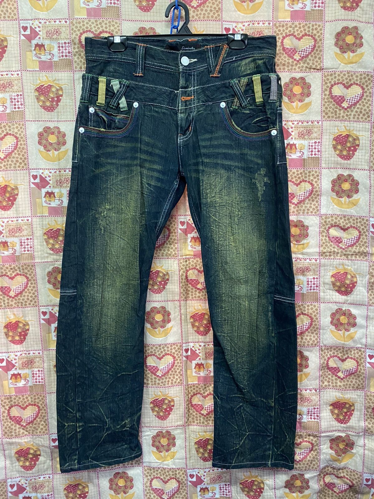 Hysteric Glamour × Japanese Brand Japanese Dominate Double Waist Distressed Rust Denim Size US 33 - 1 Thumbnail