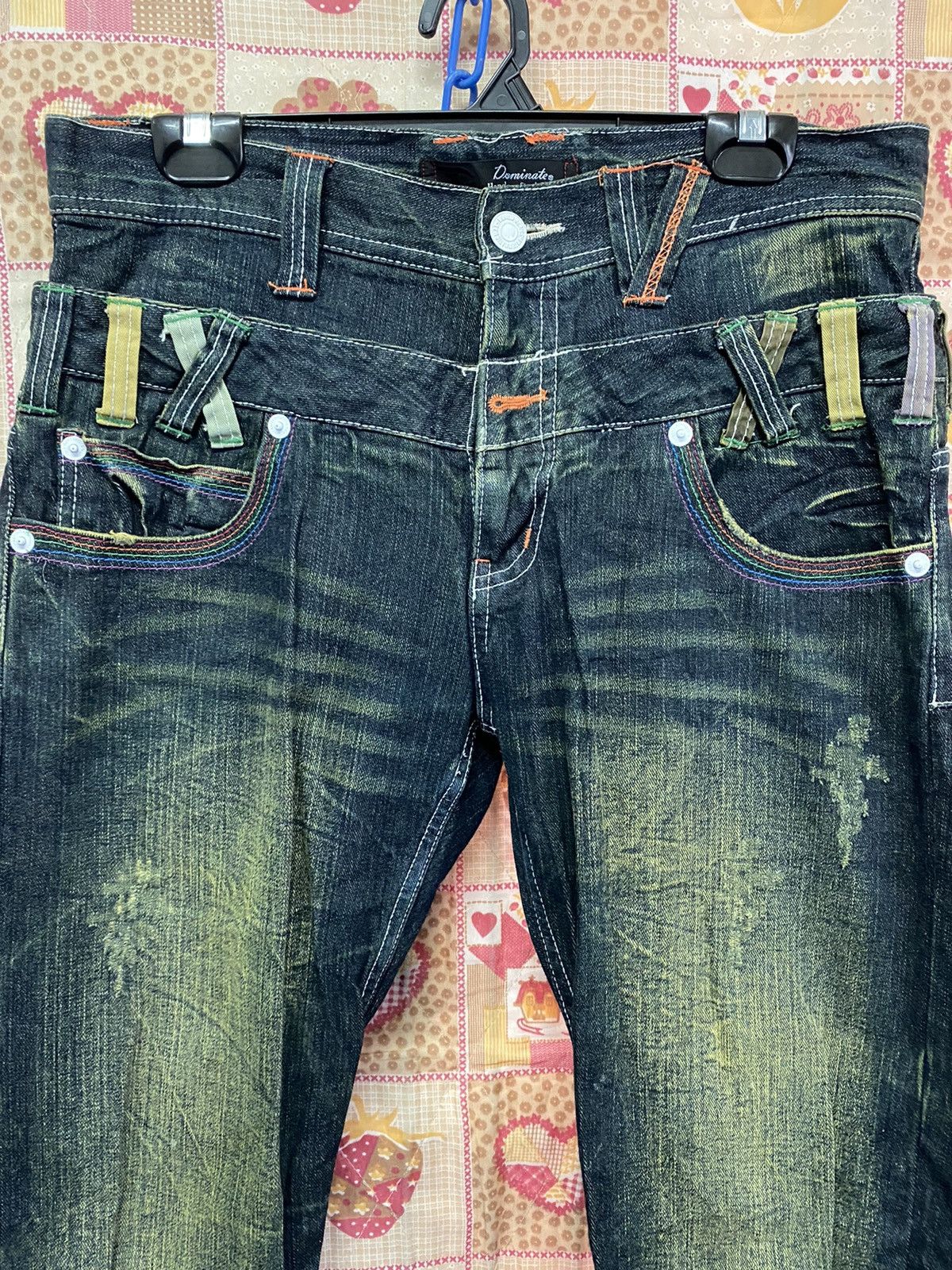 Hysteric Glamour × Japanese Brand Japanese Dominate Double Waist Distressed Rust Denim Size US 33 - 2 Thumbnail