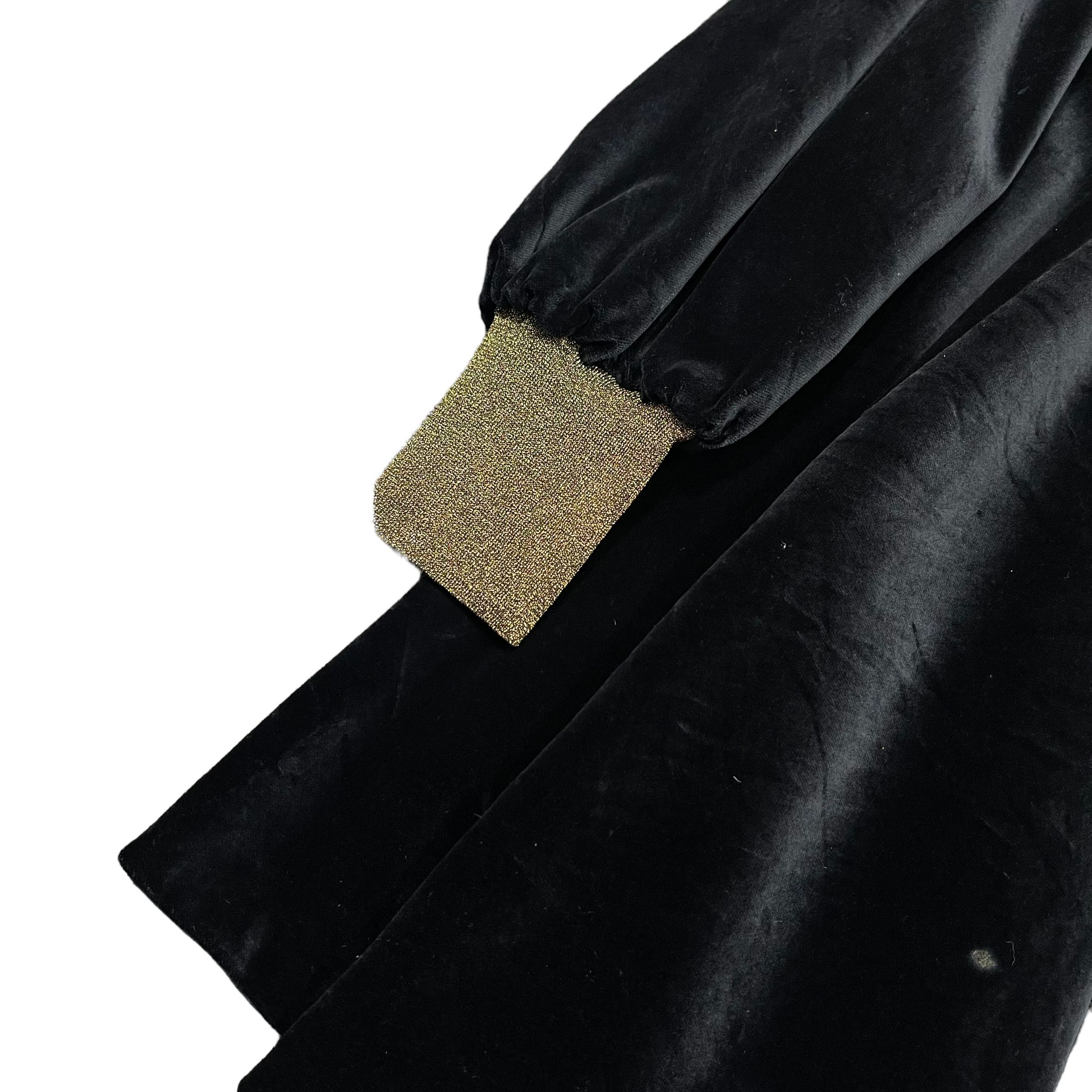 Christian Dior 1990s Golden Floral Velvet Blouse