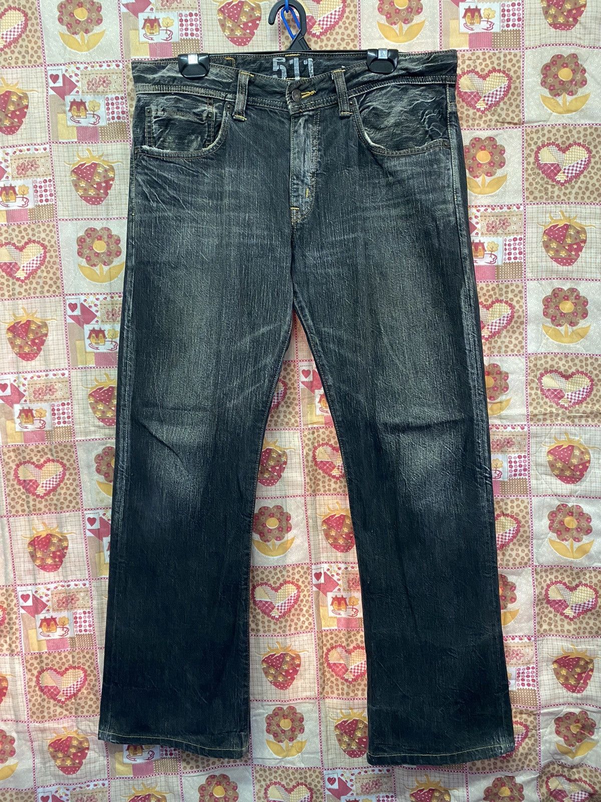 Edwin × Japanese Brand Baggy Jeans Japanese Edwin 511RV Crazy Fade Black Distressed Size US 34 / EU 50 - 1 Thumbnail