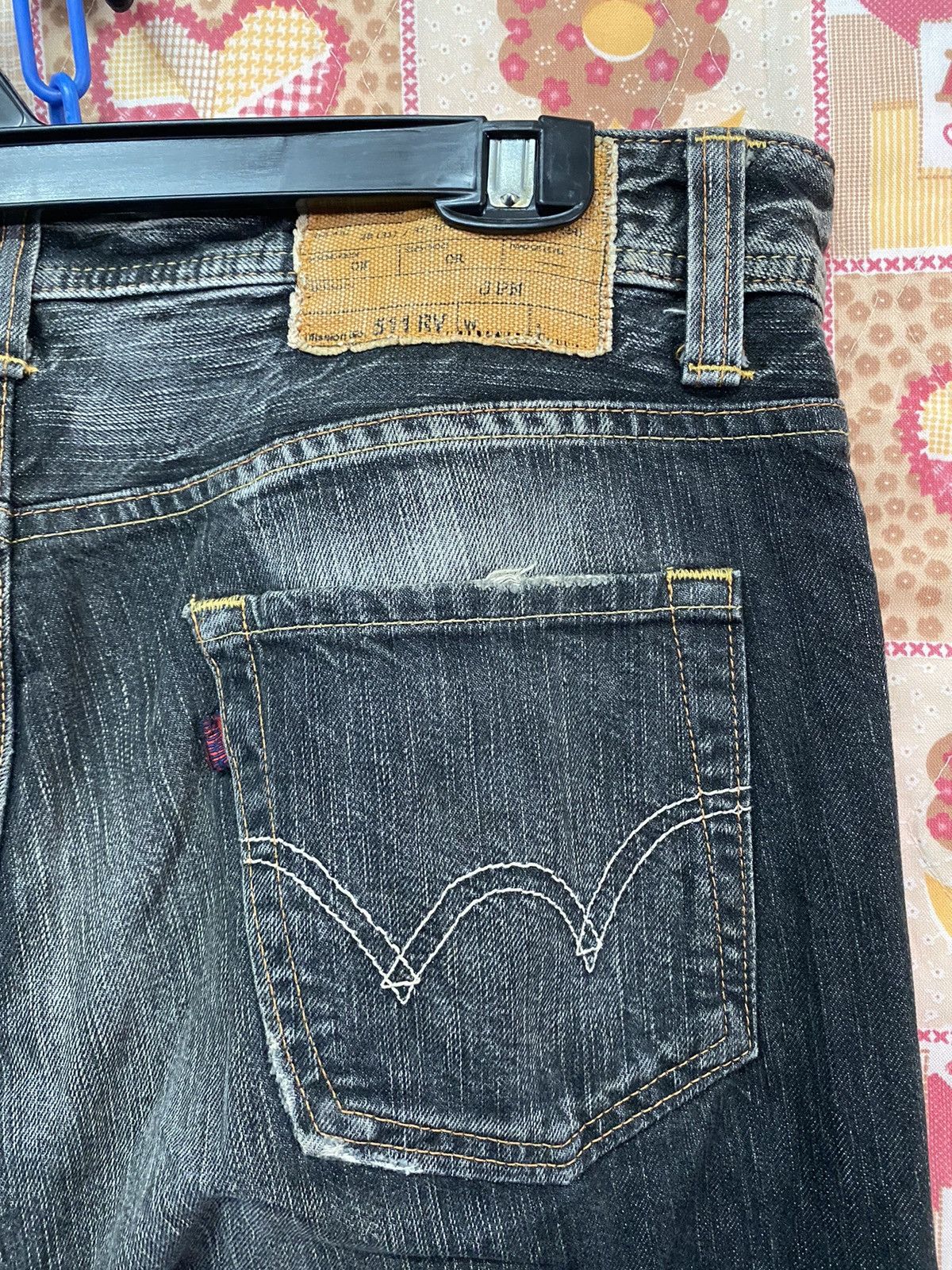 Edwin × Japanese Brand Baggy Jeans Japanese Edwin 511RV Crazy Fade Black Distressed Size US 34 / EU 50 - 6 Thumbnail