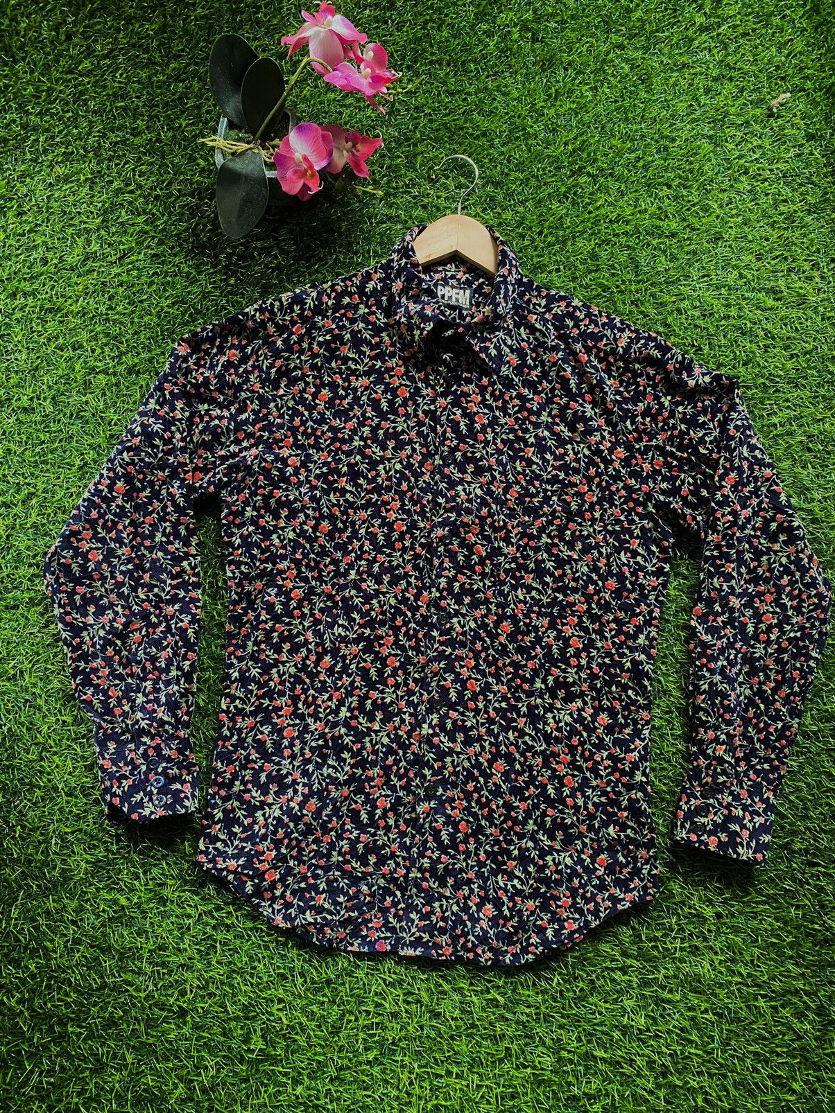 image of Ppfm Fullprint Flower Button Up, Men's (Size Medium)