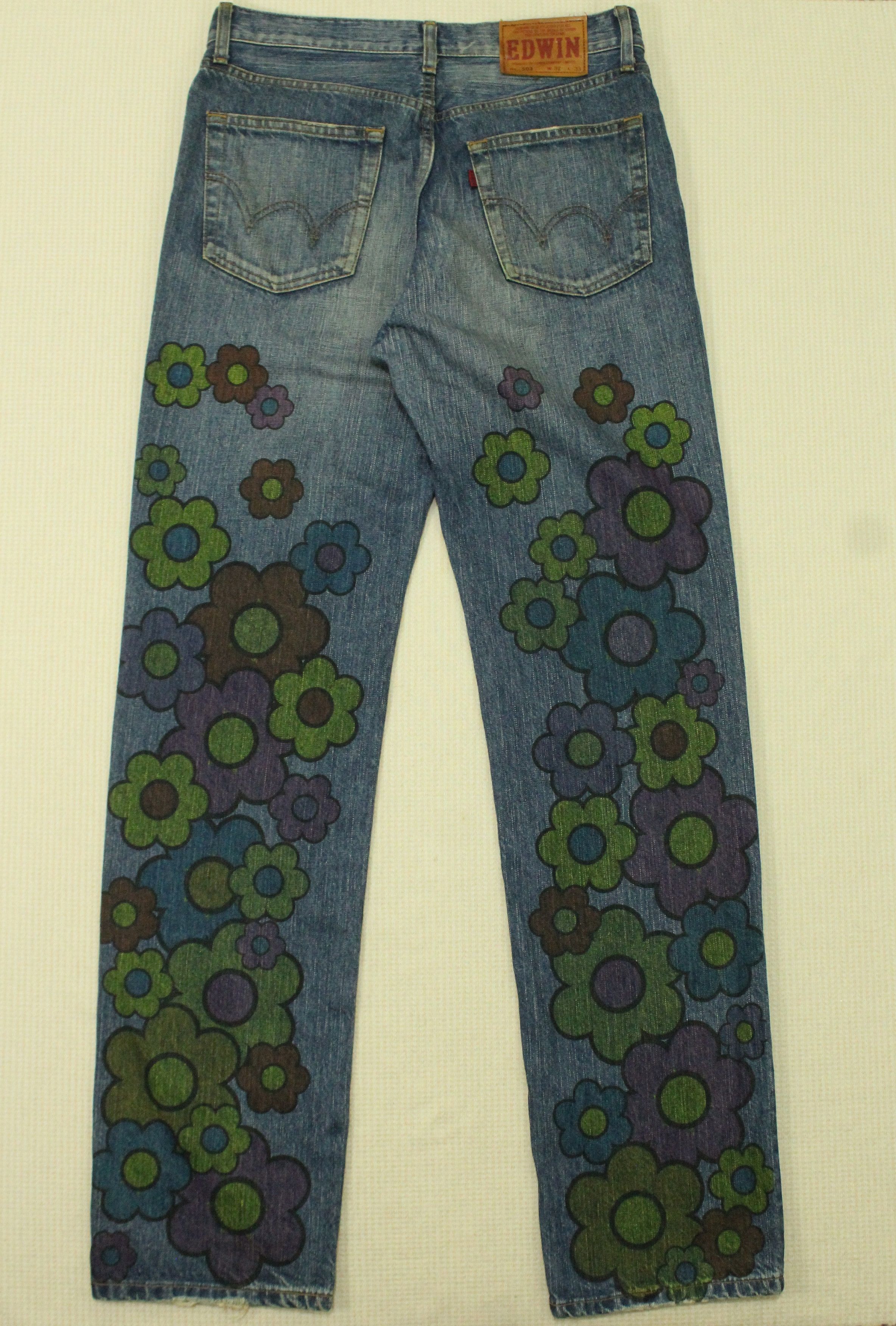 Edwin EDWIN Denim Jeans Abstract Denim Flowers Size 32x33 Size US 32 / EU 48 - 2 Thumbnail