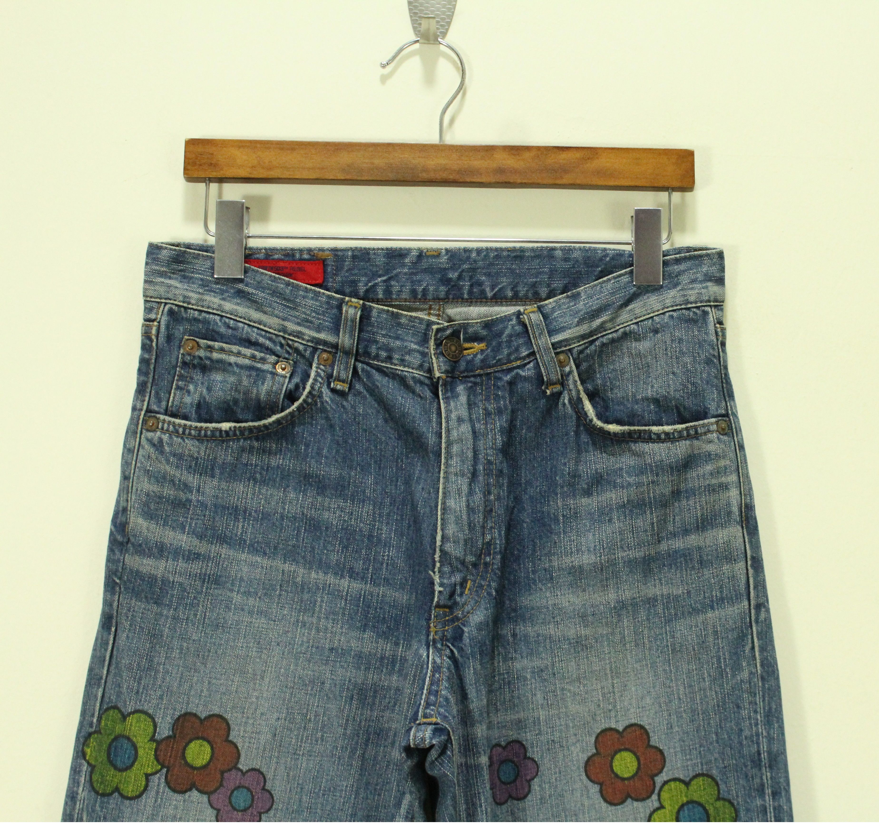 Edwin EDWIN Denim Jeans Abstract Denim Flowers Size 32x33 Size US 32 / EU 48 - 4 Thumbnail