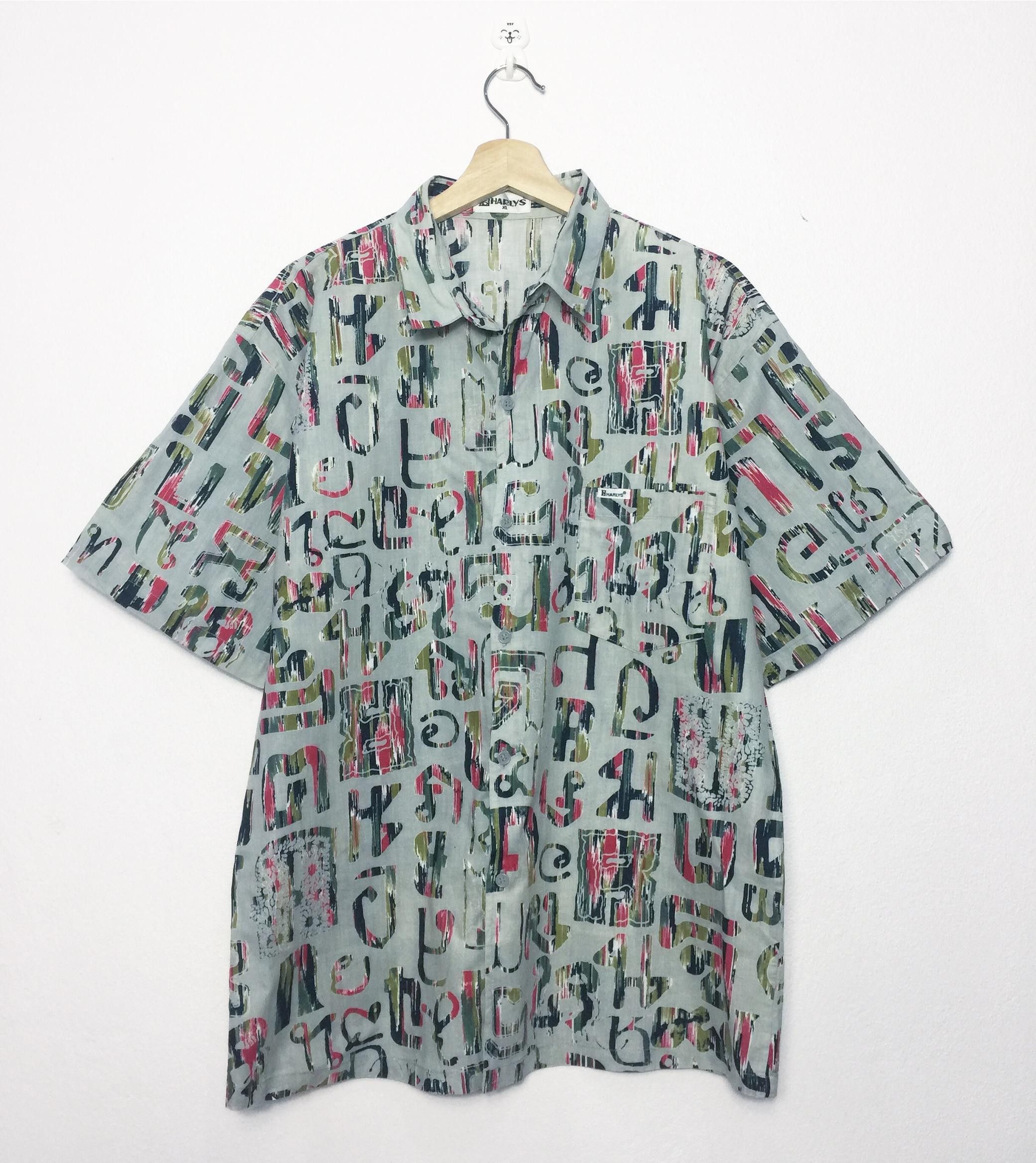 Rare Vintage 90s Harlys Button Ups Shirt Nice Design