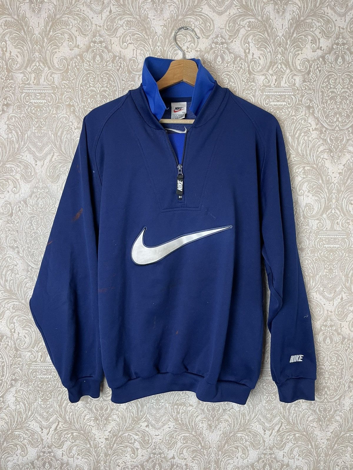 Nike × Vintage Nike USA Rare Sweatshirt 1990 90s Vintage Up 1/4 Zip Size US M / EU 48-50 / 2 - 1 Thumbnail