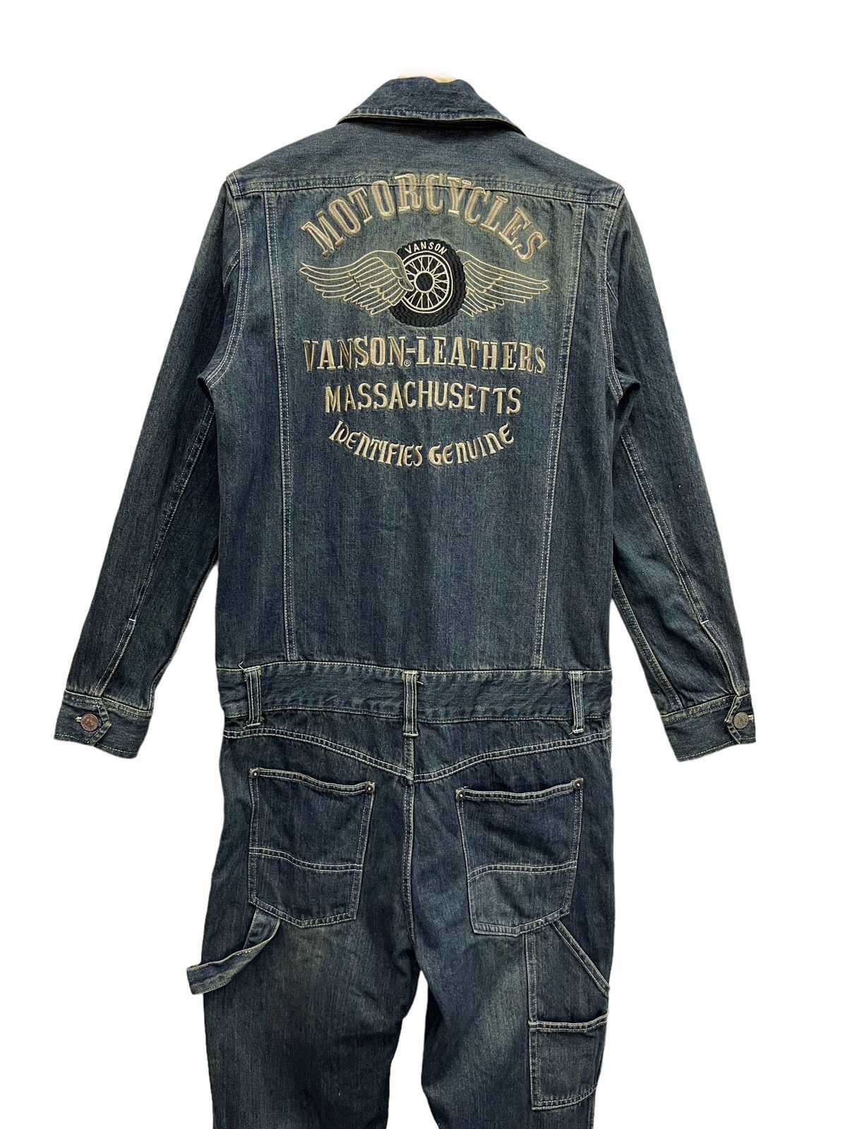 Vanson Leathers 🔥VANSON Bikers Carpenter Flare Slim Fit Denim Coverall Size US 31 - 1 Thumbnail