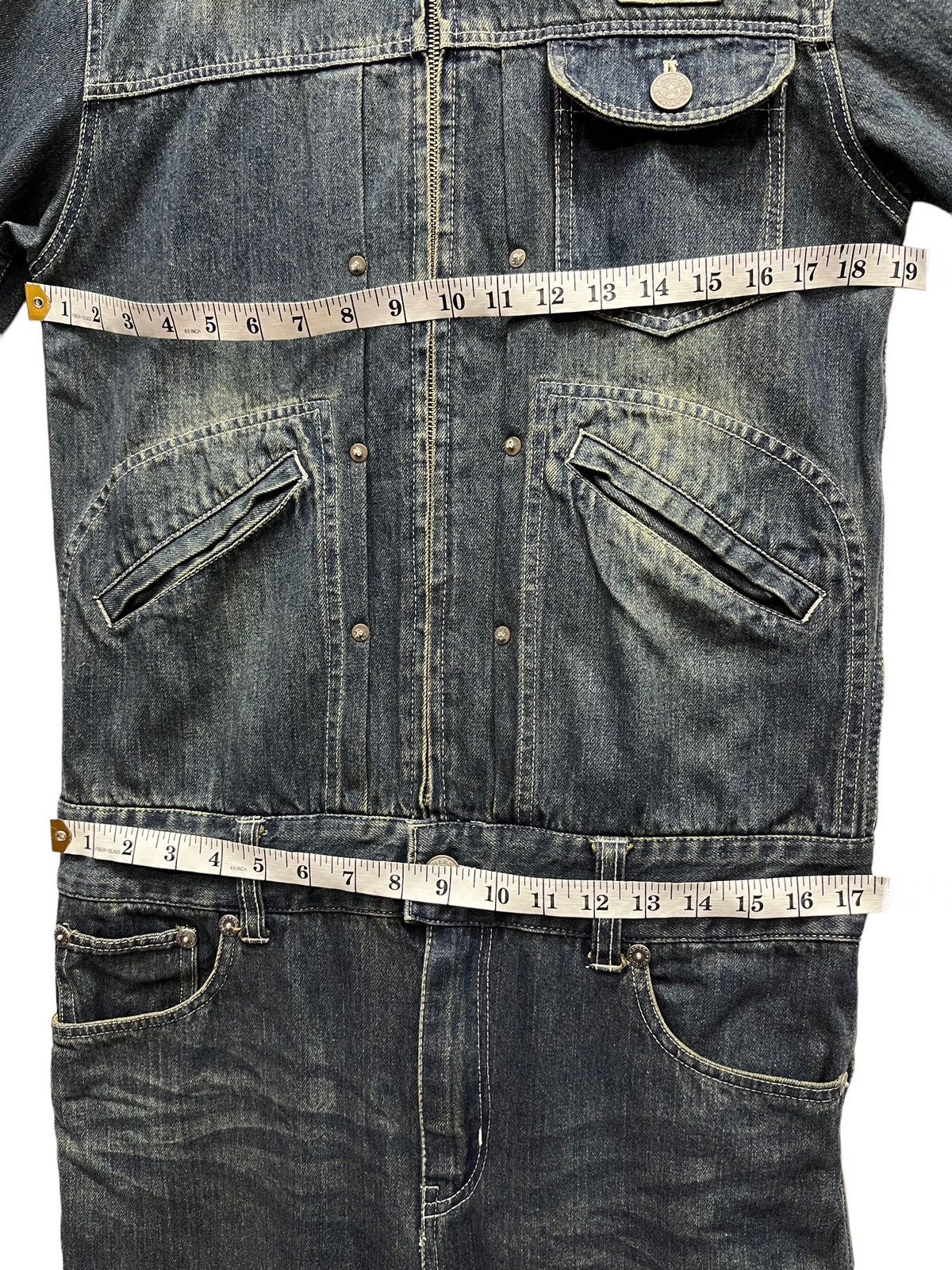 Vanson Leathers 🔥VANSON Bikers Carpenter Flare Slim Fit Denim Coverall Size US 31 - 19 Thumbnail