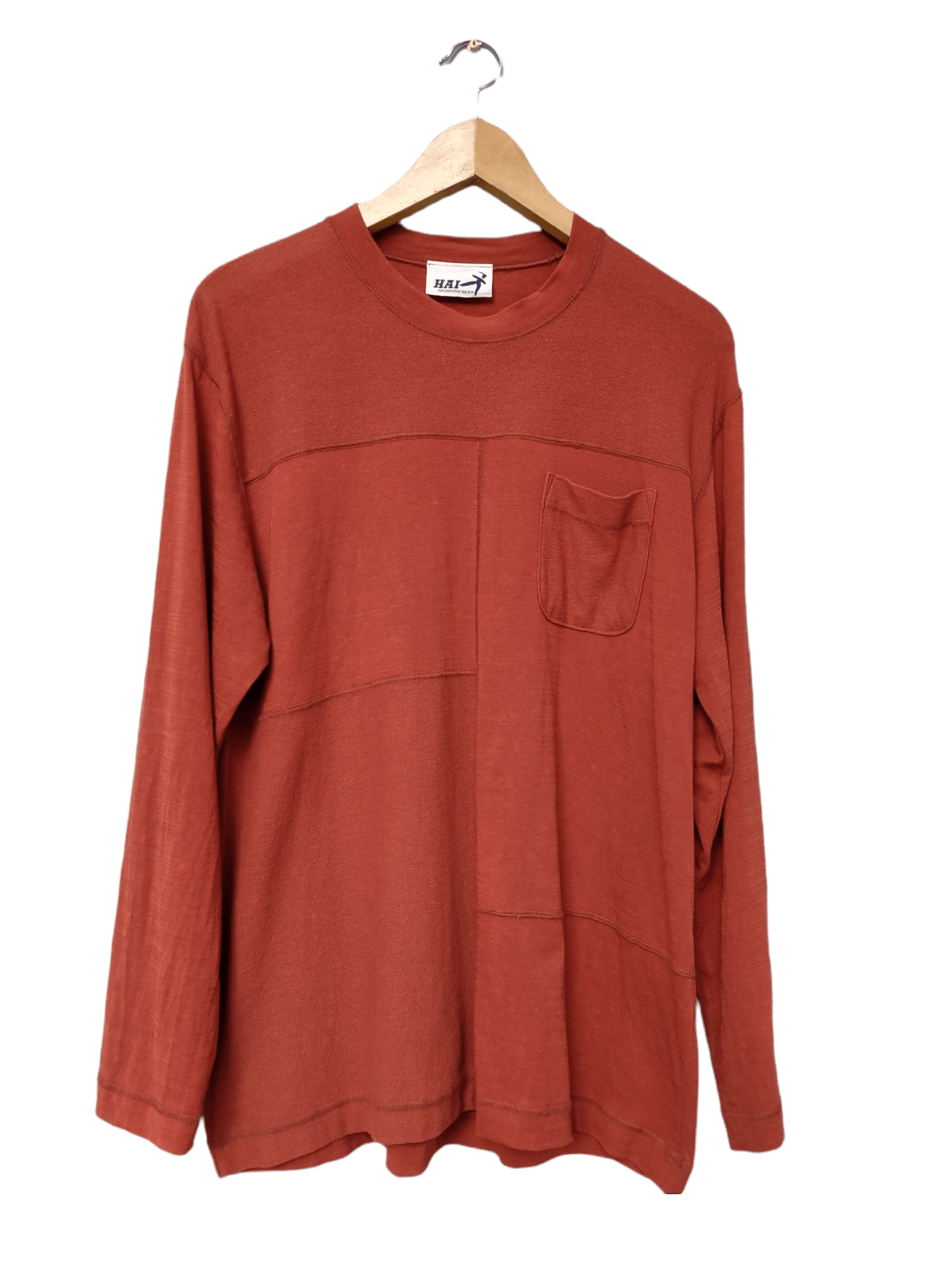 Hai Sporting Gear Vintage Hai Sporting Gear Patchwork Long Sleeve Pocket Tee Size US M / EU 48-50 / 2 - 1 Thumbnail