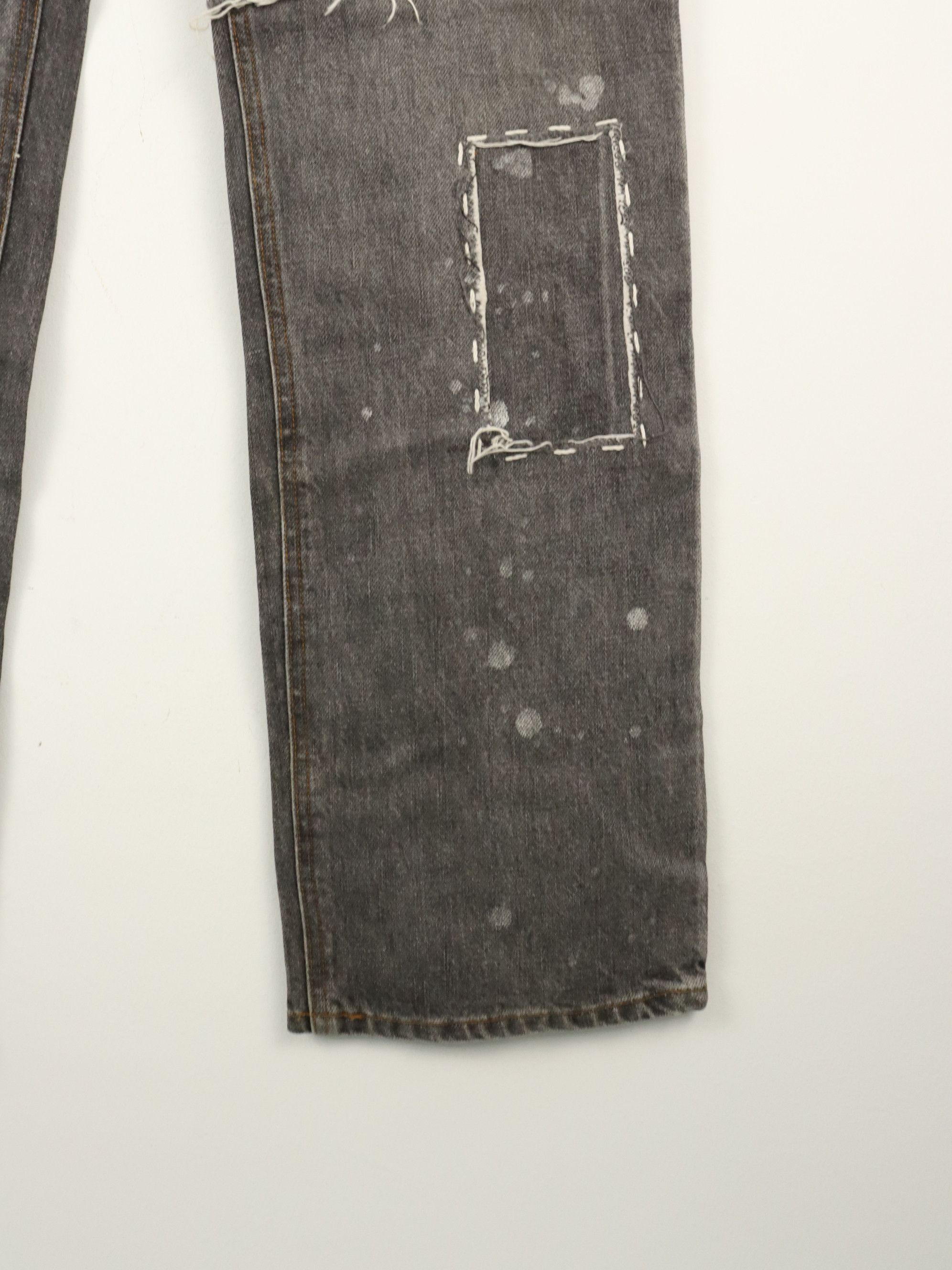 Designer Scattered Paint Patchwork Boro Sashiko Inspired Jeans Pants Size US 32 / EU 48 - 13 Thumbnail