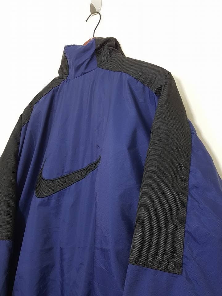 Nike × Vintage NIKE Quilted Puffer Velvet Collar Quarter Zipper Jacket Size US L / EU 52-54 / 3 - 7 Thumbnail