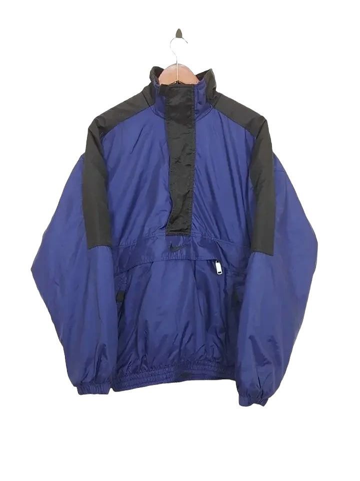 Nike × Vintage NIKE Quilted Puffer Velvet Collar Quarter Zipper Jacket Size US L / EU 52-54 / 3 - 2 Thumbnail