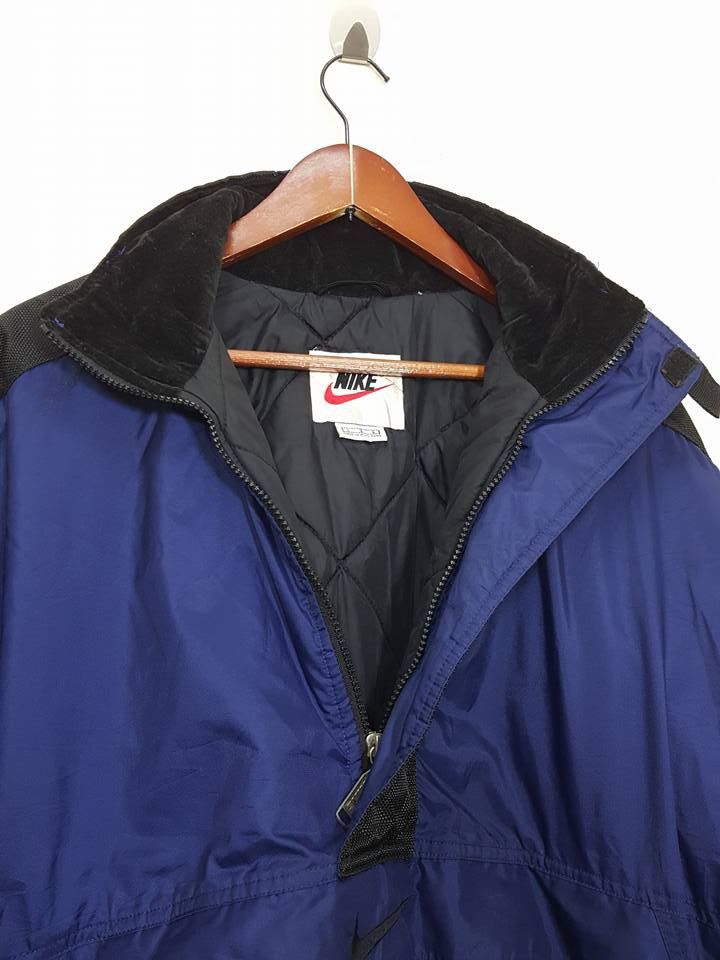 Nike × Vintage NIKE Quilted Puffer Velvet Collar Quarter Zipper Jacket Size US L / EU 52-54 / 3 - 4 Thumbnail