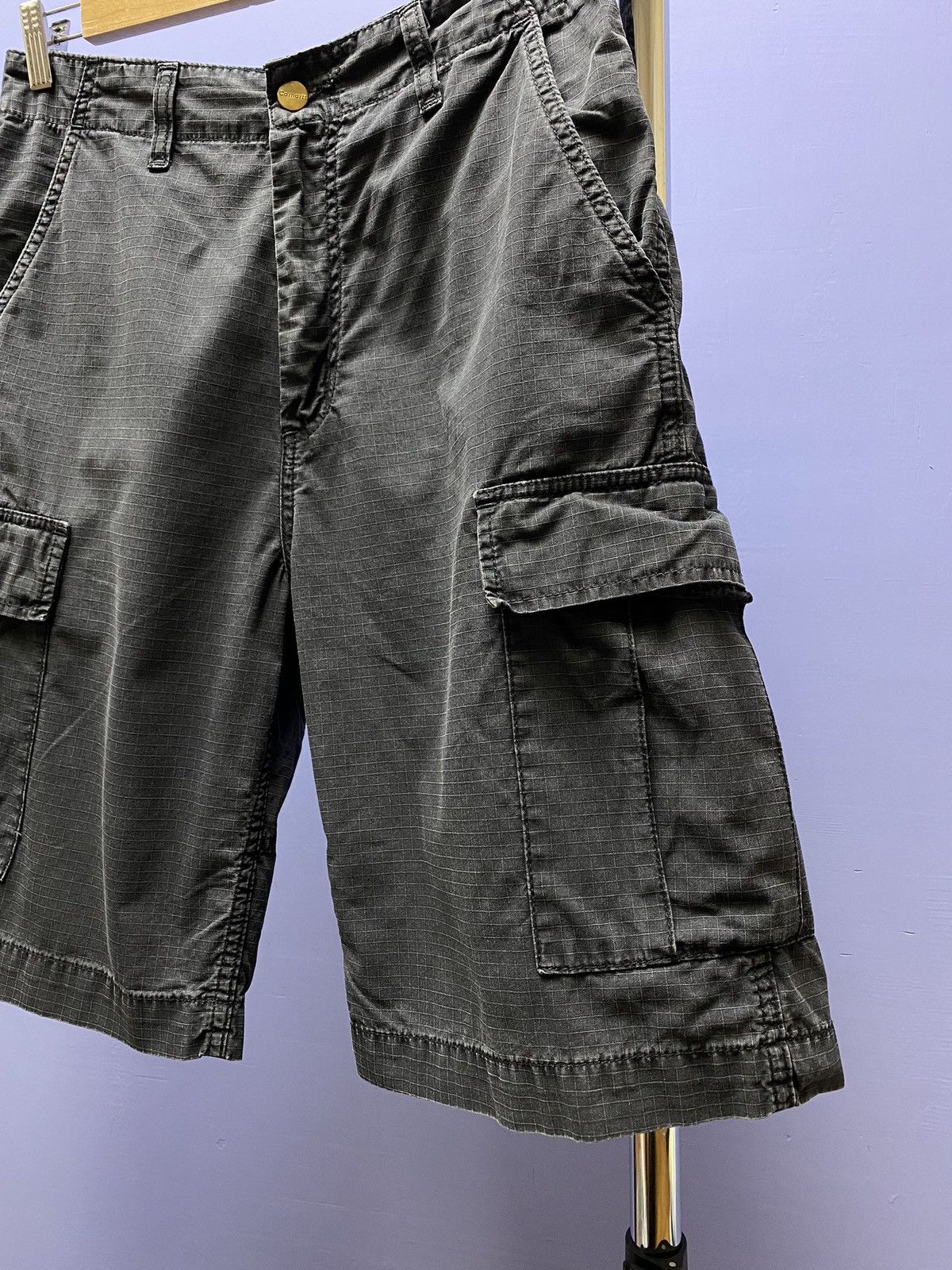Carhartt × Vintage Carhartt Сanvas Faded Cargo Shorts Vintage Loose Baggy Size US 28 / EU 44 - 5 Thumbnail