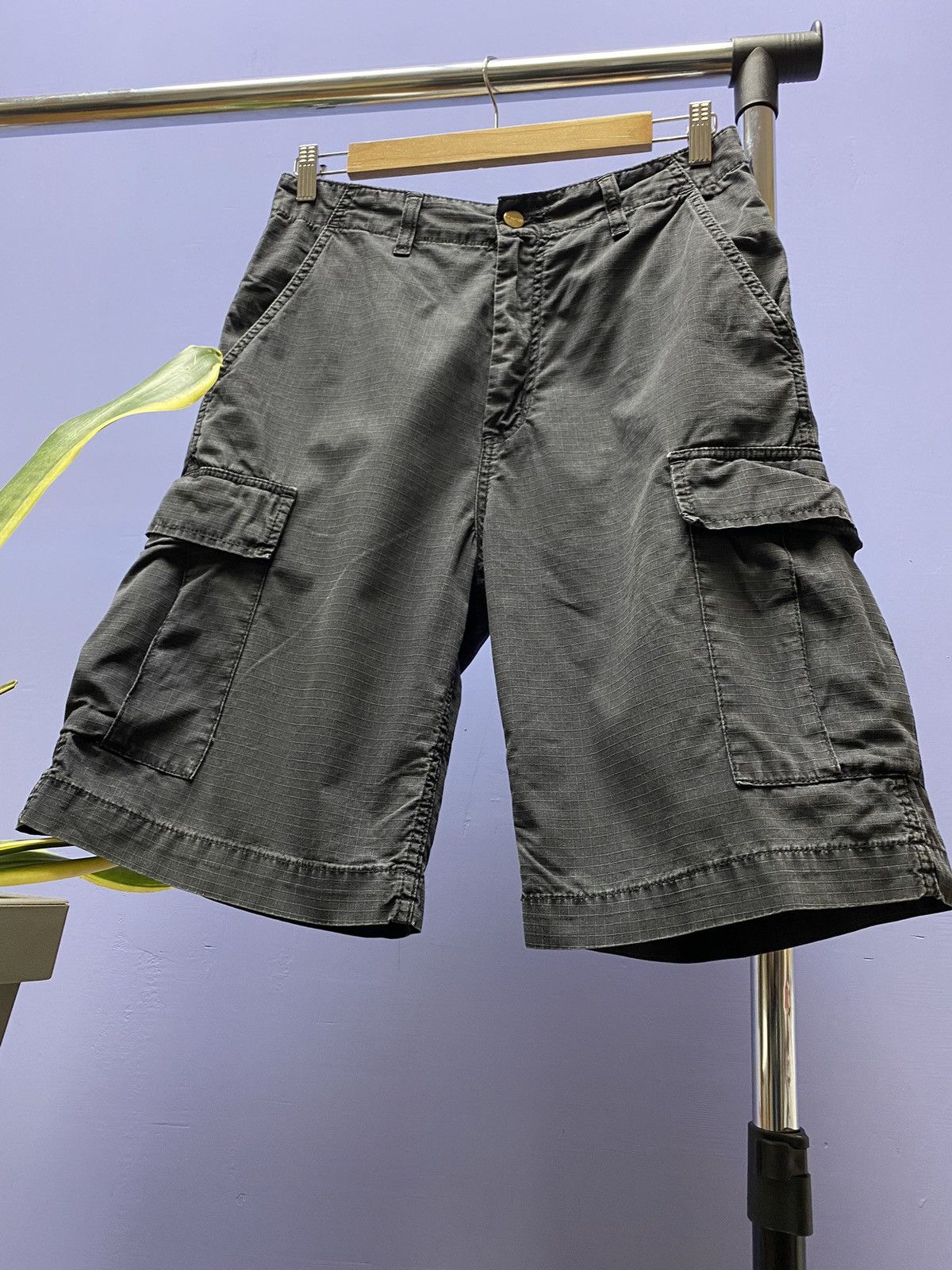 Carhartt × Vintage Carhartt Сanvas Faded Cargo Shorts Vintage Loose Baggy Size US 28 / EU 44 - 4 Thumbnail