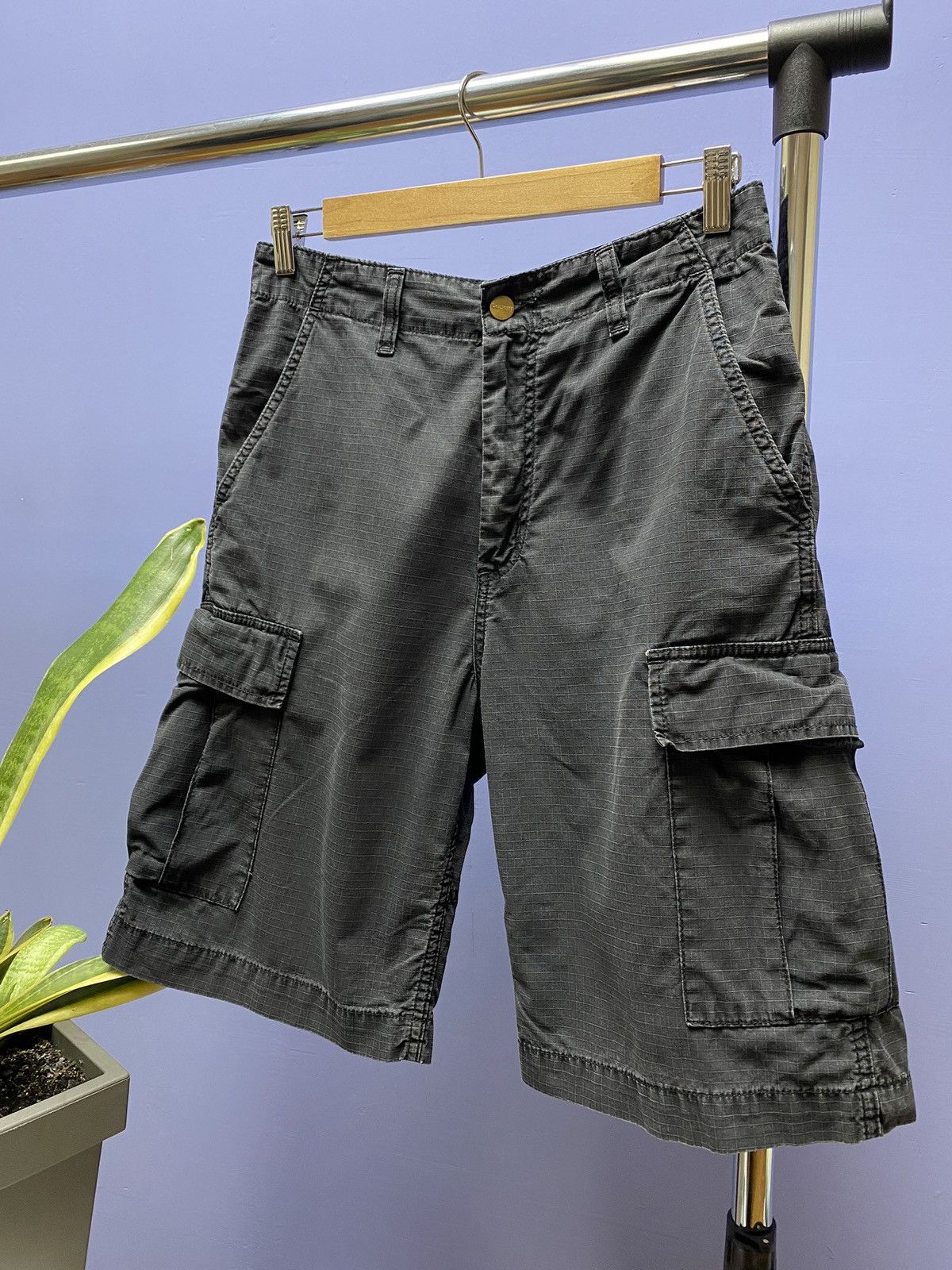 Carhartt × Vintage Carhartt Сanvas Faded Cargo Shorts Vintage Loose Baggy Size US 28 / EU 44 - 2 Thumbnail