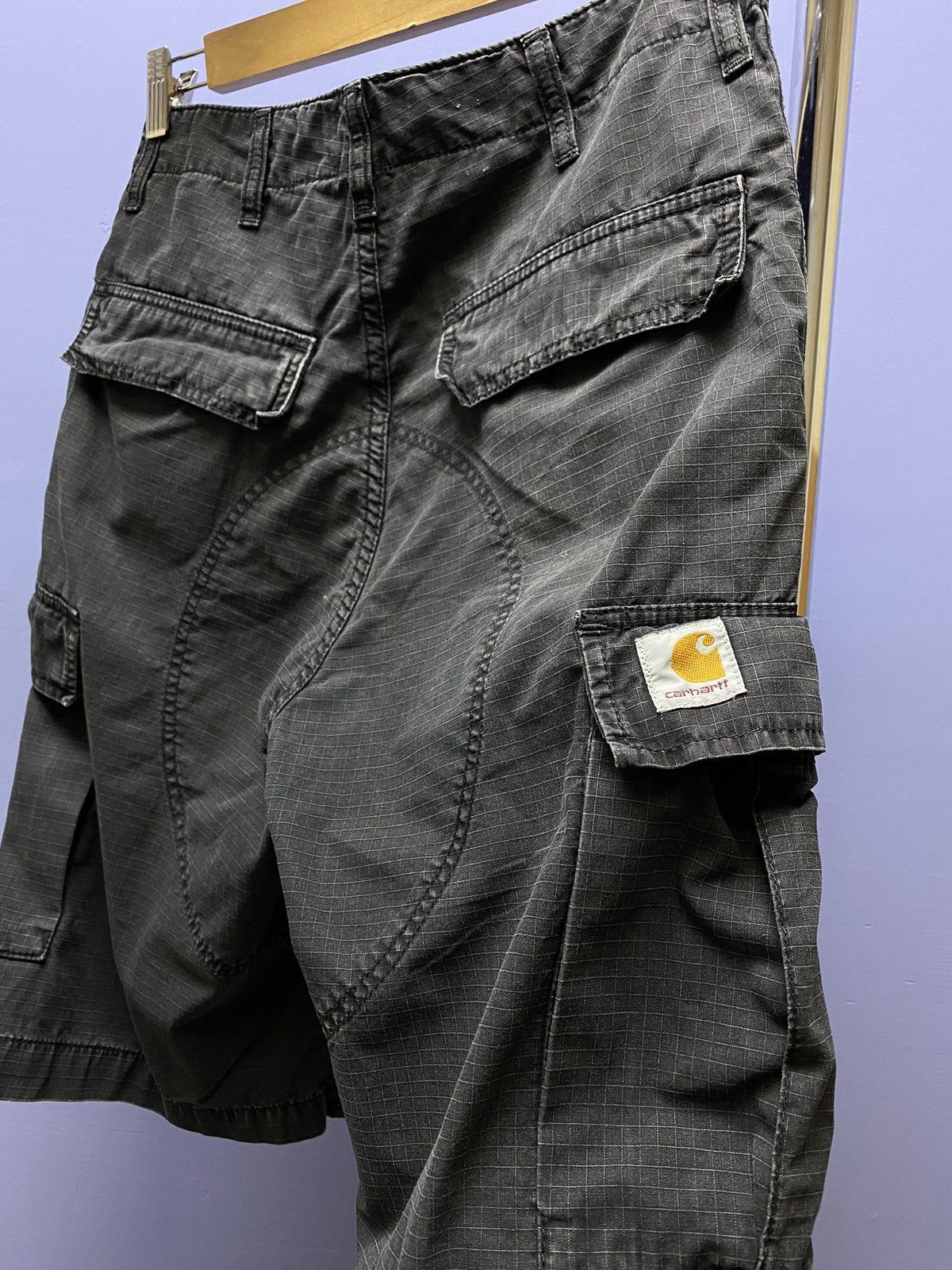 Carhartt × Vintage Carhartt Сanvas Faded Cargo Shorts Vintage Loose Baggy Size US 28 / EU 44 - 20 Thumbnail