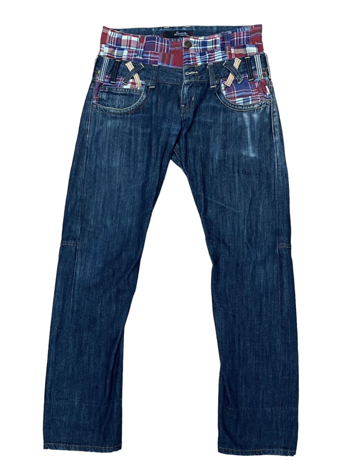 image of Hysteric Glamour x Ppfm Japanese Dominate Handcrafted Double Waist Jeans Hip Hop in Dark Blue Denim